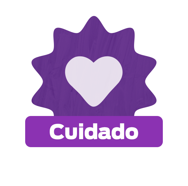 Ícono morado con corazón blanco. Purina Puppy Club cuida el bienestar de tu cachorro.
