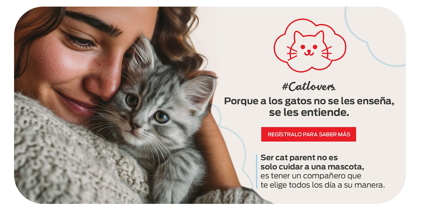 Mujer abrazando a un gatito, comunidad Cat lovers de Purina México para dueños de gatitos