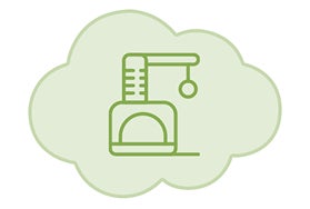 Icono de espacio propio como una repisa para gatitos.