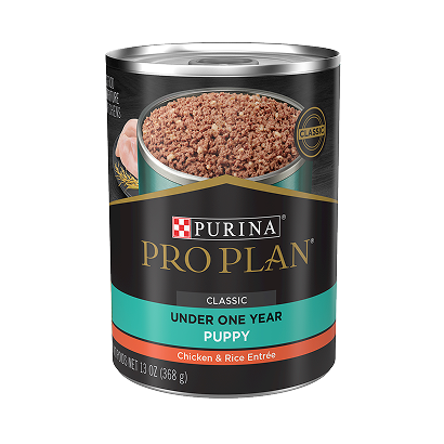 Lata de Purina Pro Plan Puppy para cachorros, Classic sabor pollo y arroz