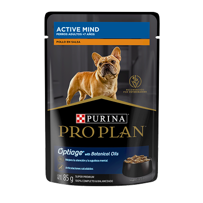Sobre Pro Plan Active Mind pollo en salsa, alimento húmedo para perros senior