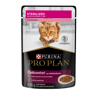 Alimento húmedo para gatos esterilizados Pro Plan Sterilized pollo en salsa