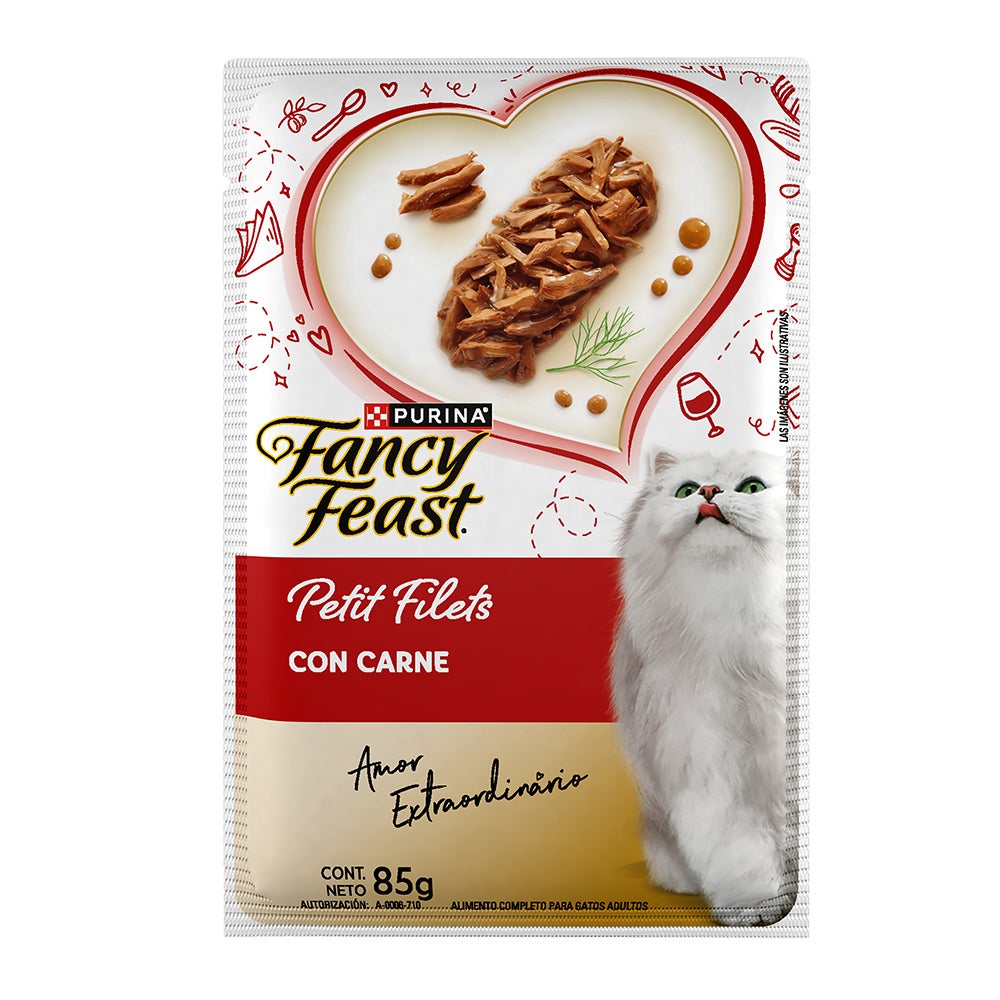 Purina Fancy Feast Alimento Húmedo Para Gatos Adultos Petit Filets Sabor Carne 85 g