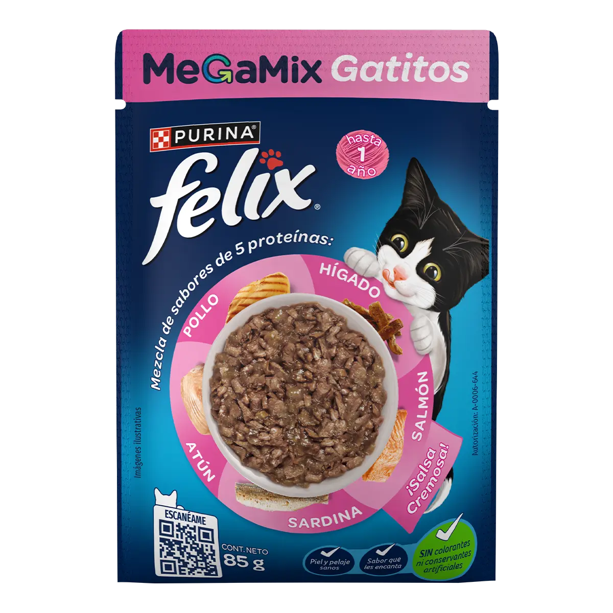 Purina Felix Megamix Gatitos alimento húmedo 85 g