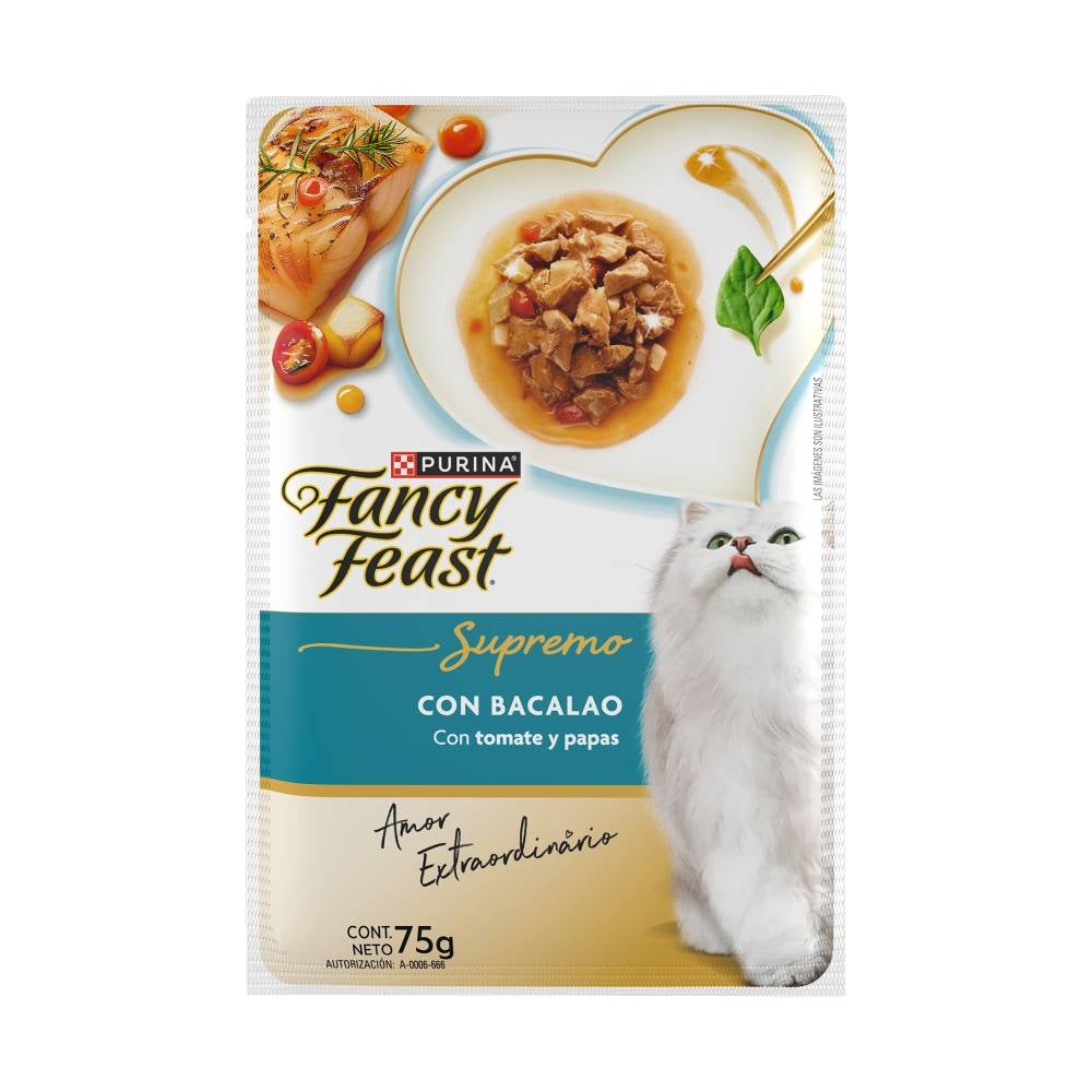 Comida húmeda para gatos Fancy Feast Supremo sabor bacalao