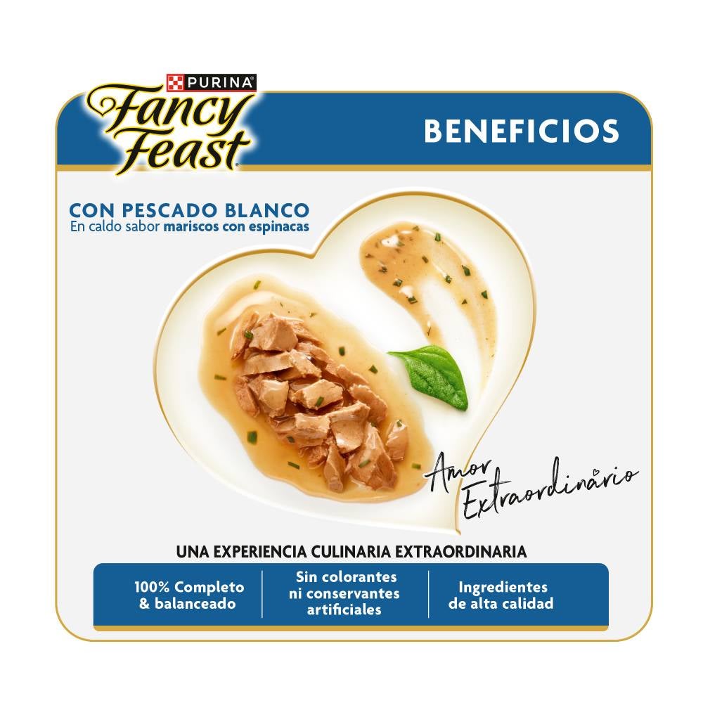 Comida húmeda para gatos Fancy Feast sabor pescado blanco