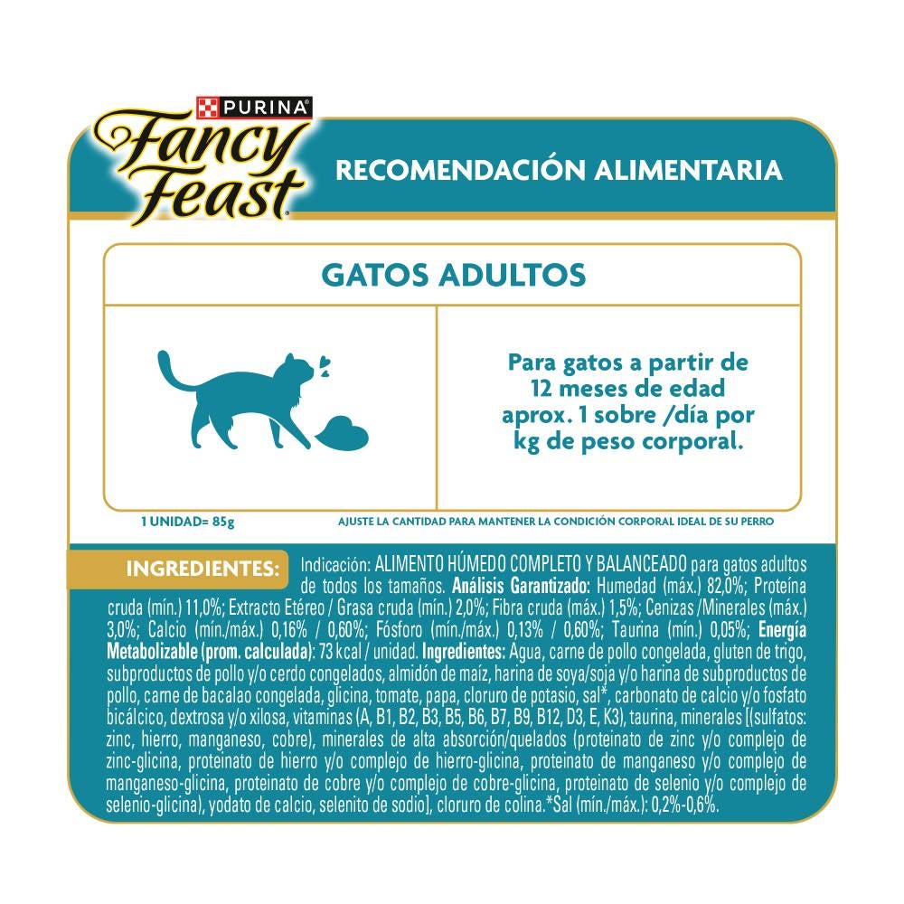 Comida húmeda para gatos Fancy Feast Supremo sabor bacalao