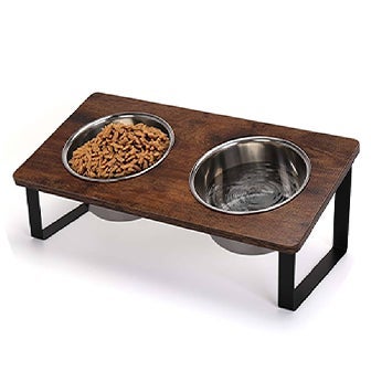 Plato doble inclinado con base de madera