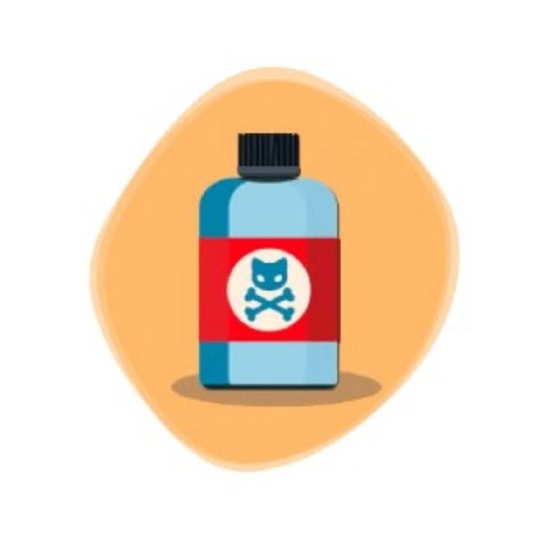Ilustración de un frasco de producto tóxico