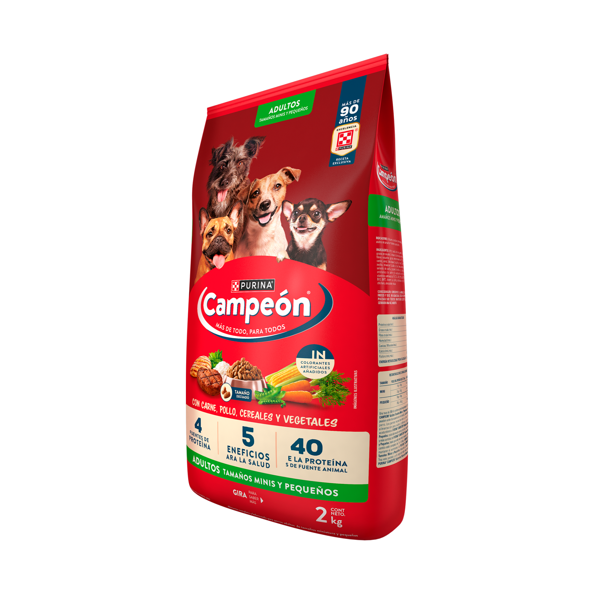 Empaque de Campeón® Adultos minis y pequeños, vista lateral