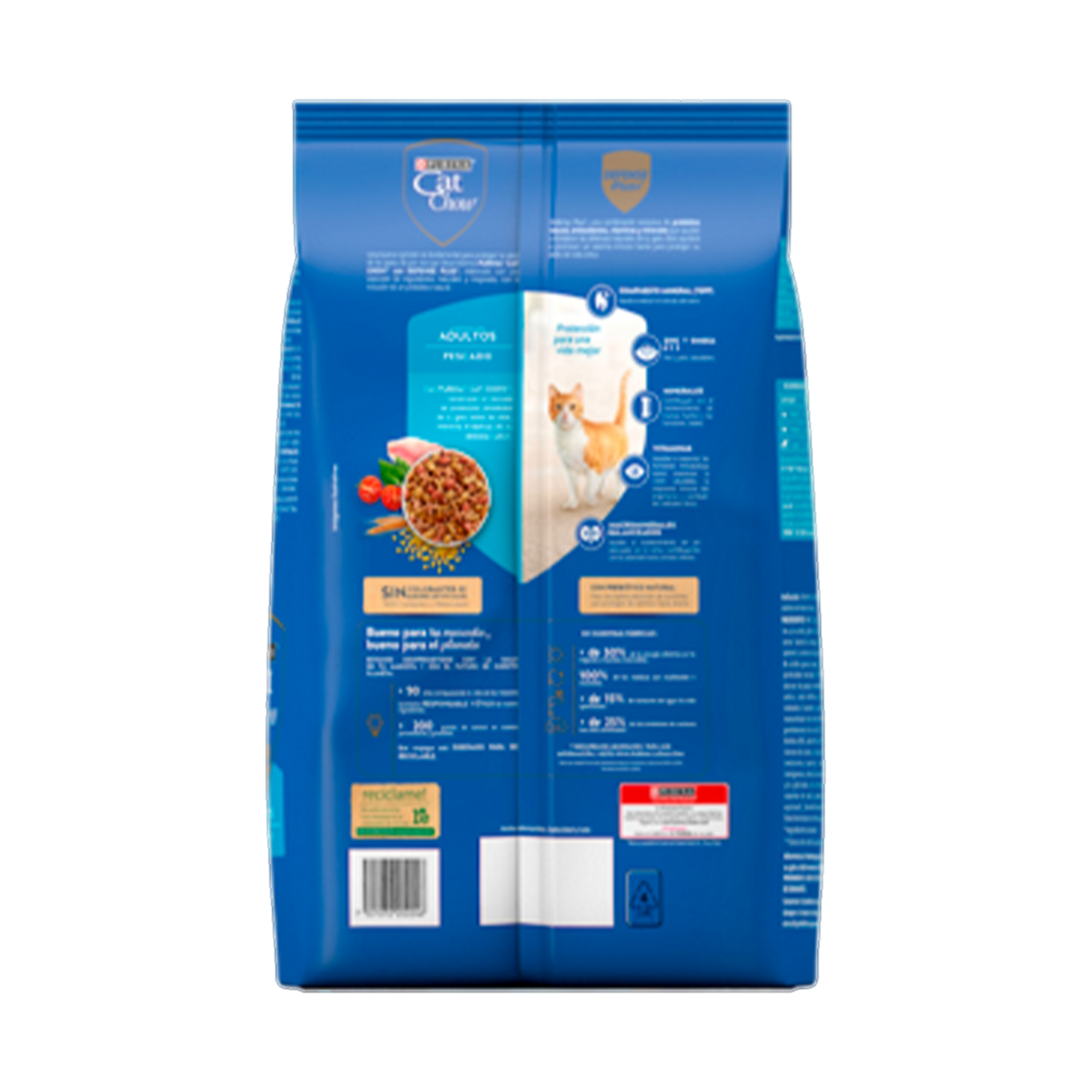 Empaque de Cat Chow® Adulto pescado, vista posterior