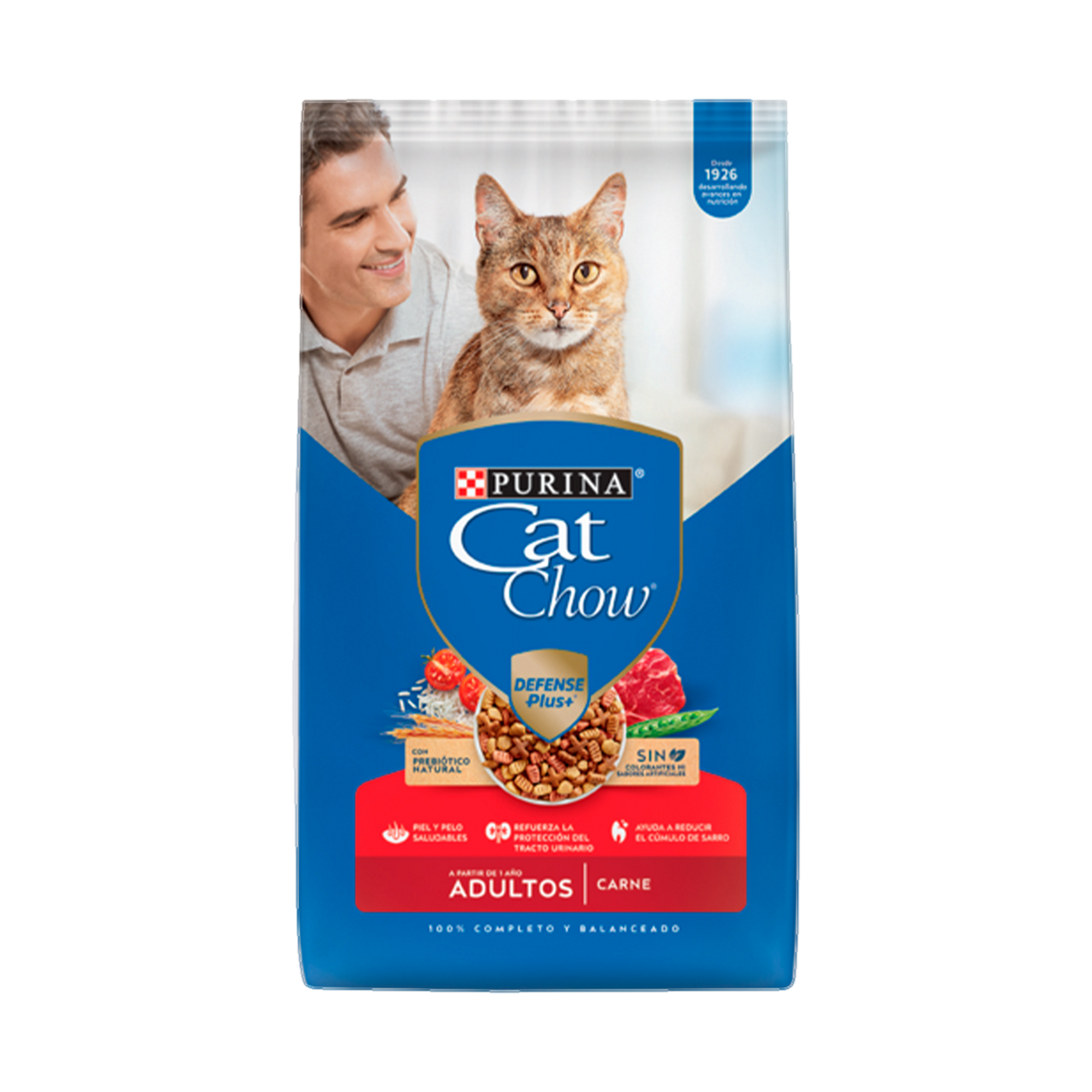 Empaque de Cat Chow® Adultos carne, vista frontal