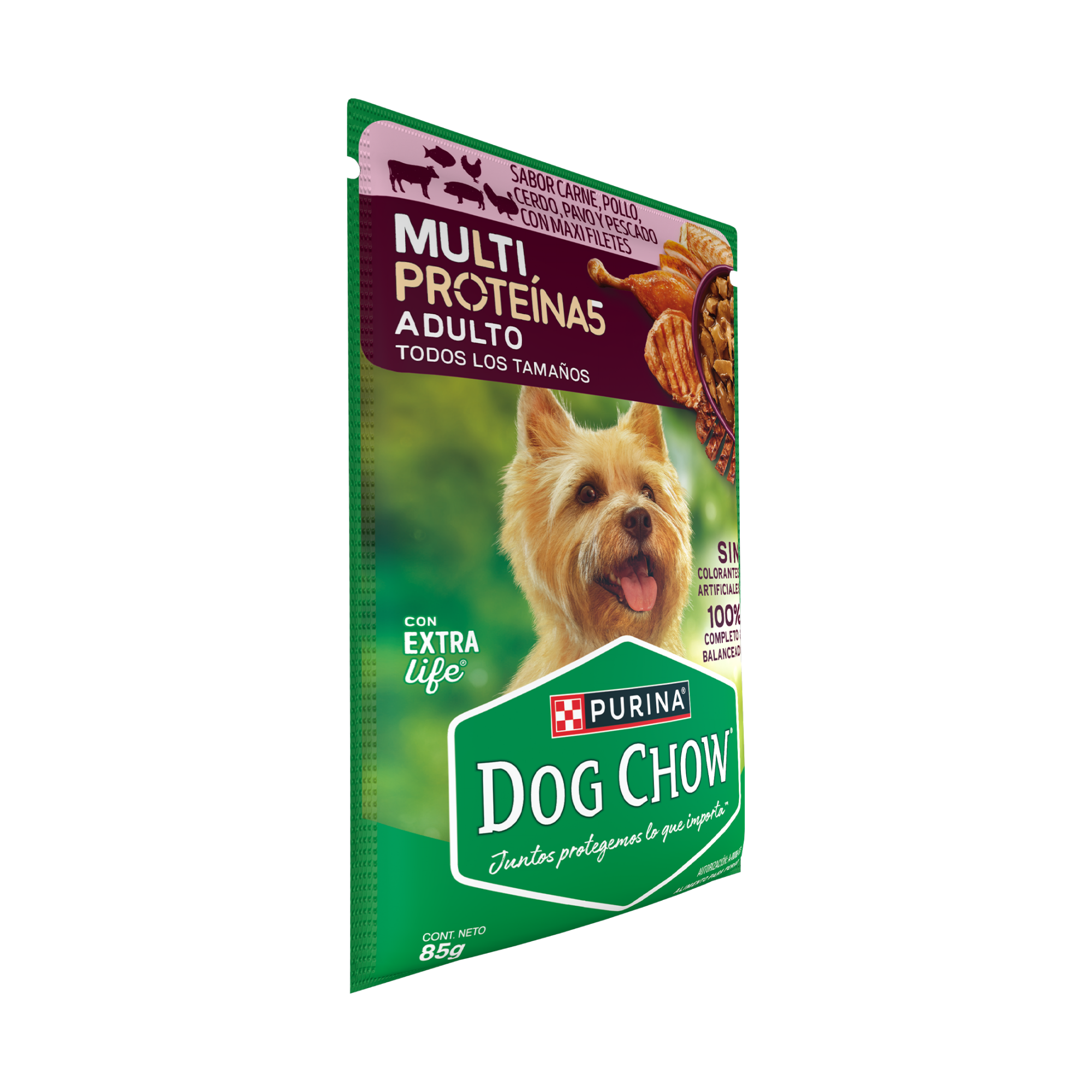 Empaque de Dog Chow® Dog Chow® multiproteína5 adulto, vista lateral