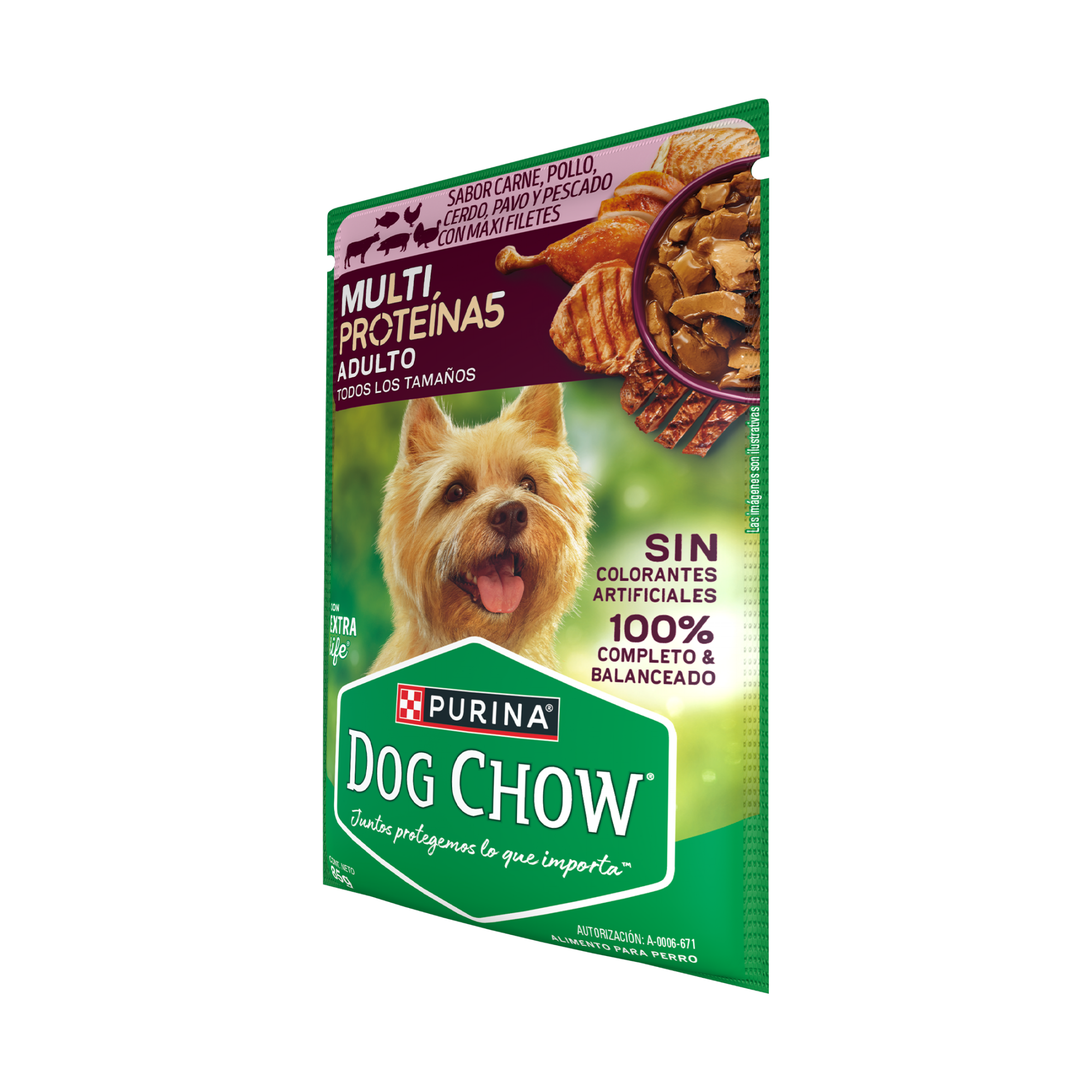Empaque de Dog Chow® Dog Chow® multiproteína5 adulto, vista lateral
