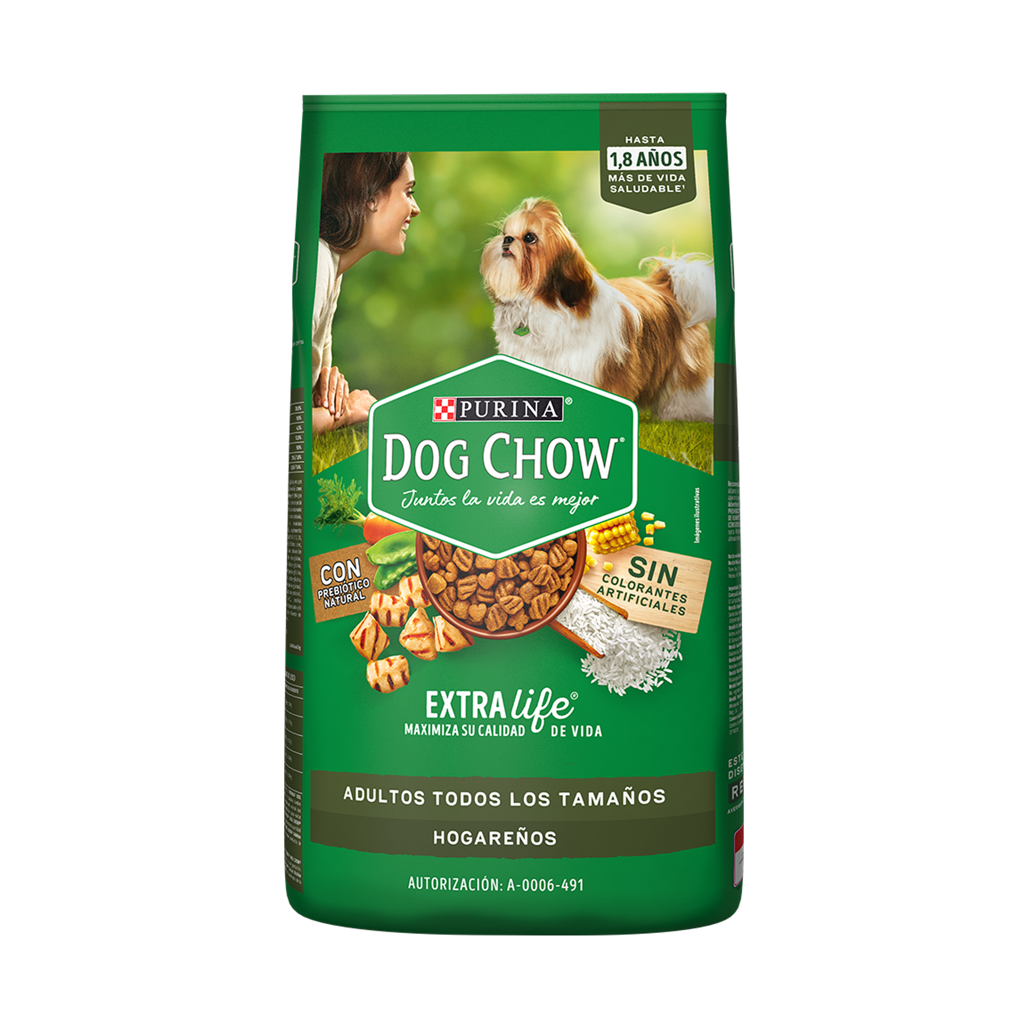 Empaque de Dog Chow hogareño adulto, vista frontal