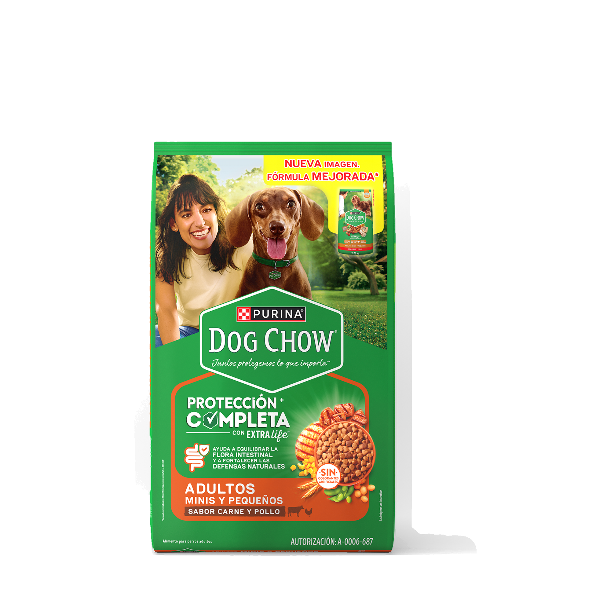 Empaque de DOG CHOW® Protección Completa Adultos Minis y Pequeños, vista frontal