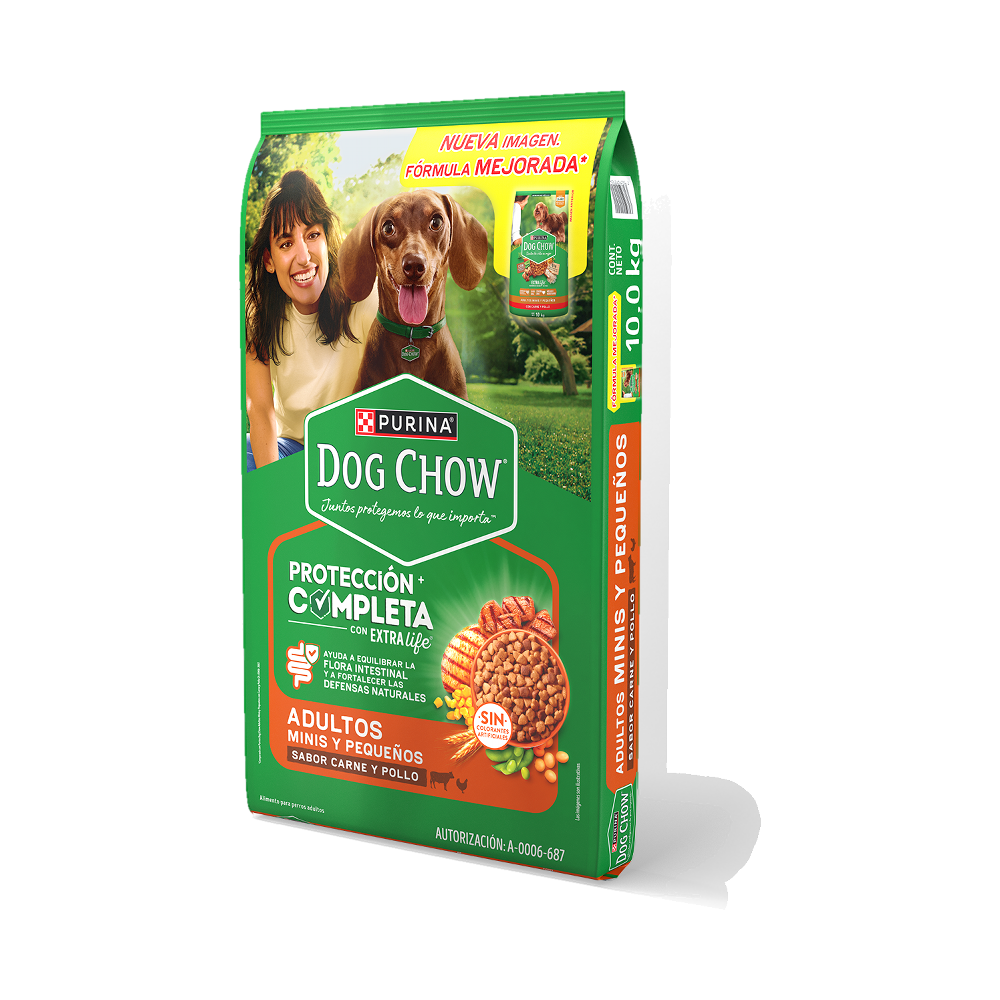 Empaque de DOG CHOW® Protección Completa Adultos Minis y Pequeños, vista lateral