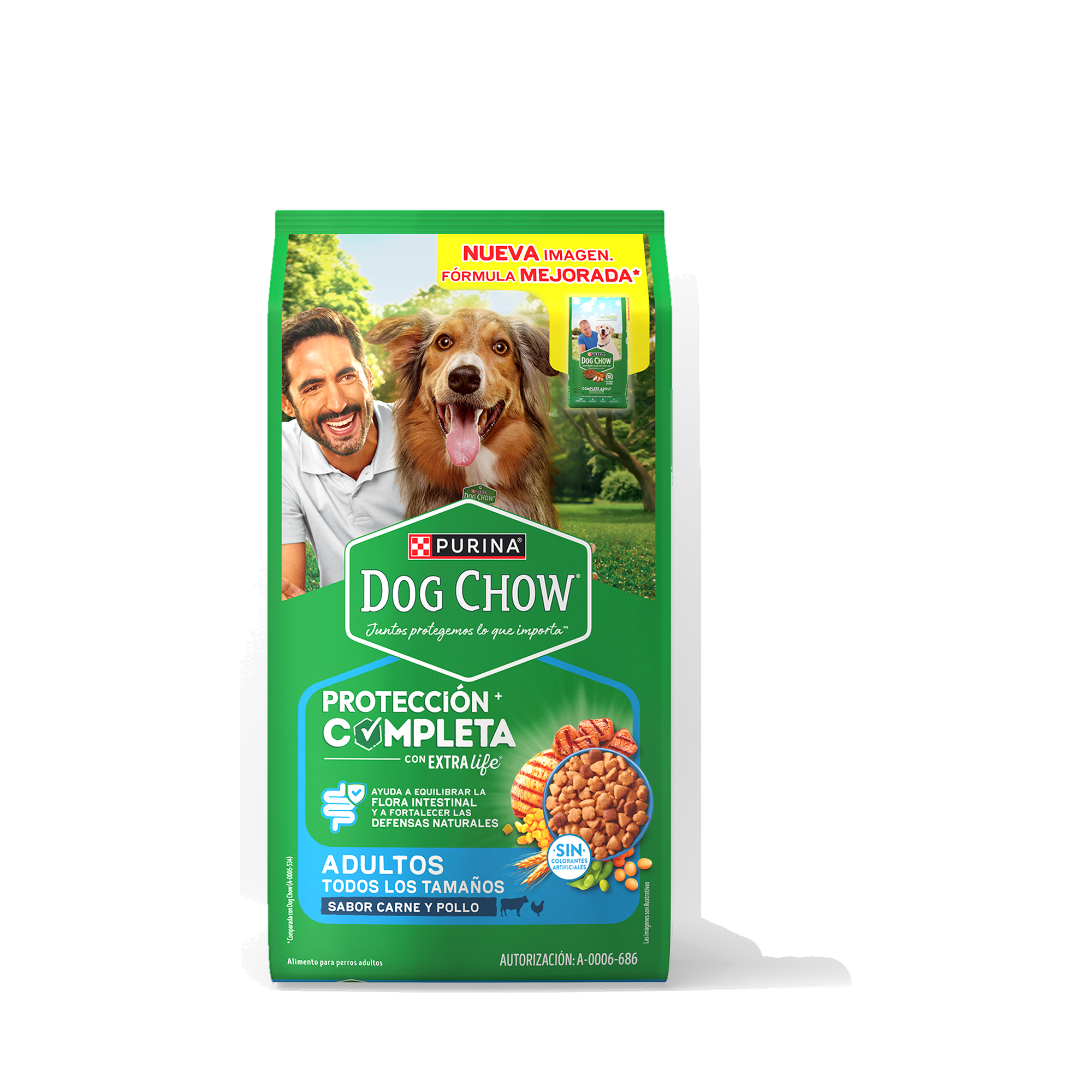 Empaque de Dog Chow® protección completa adultos todos los tamaños, vista frontal