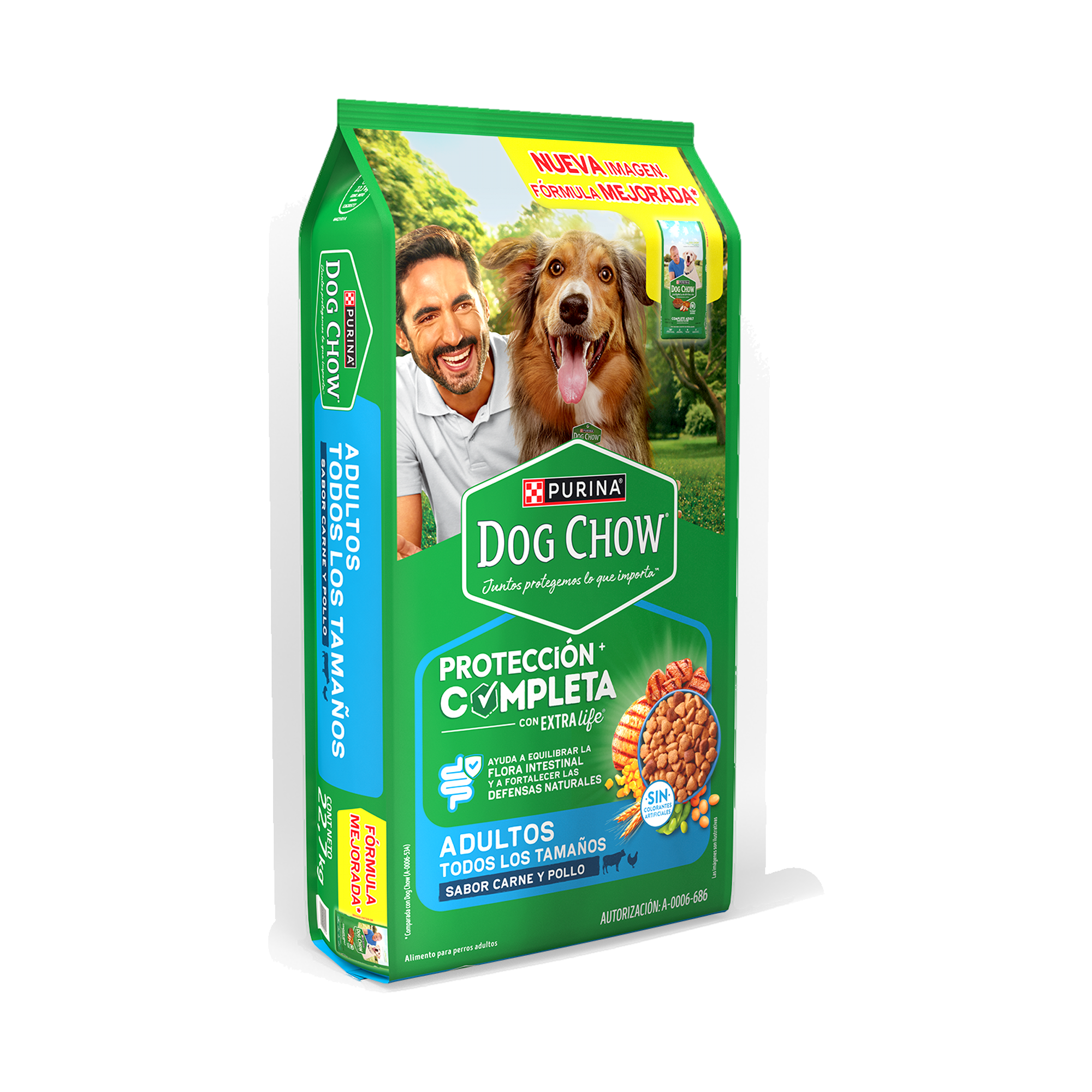 Empaque de Dog Chow® protección completa adultos todos los tamaños, vista lateral
