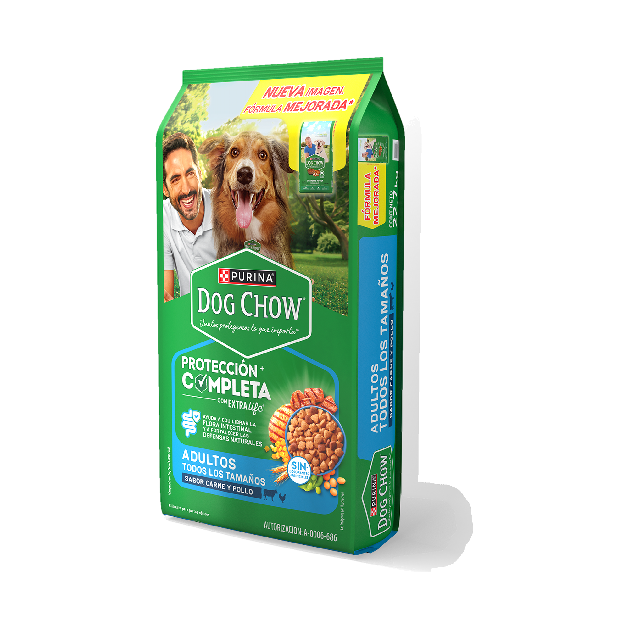 Empaque de Dog Chow® protección completa adultos todos los tamaños, vista lateral