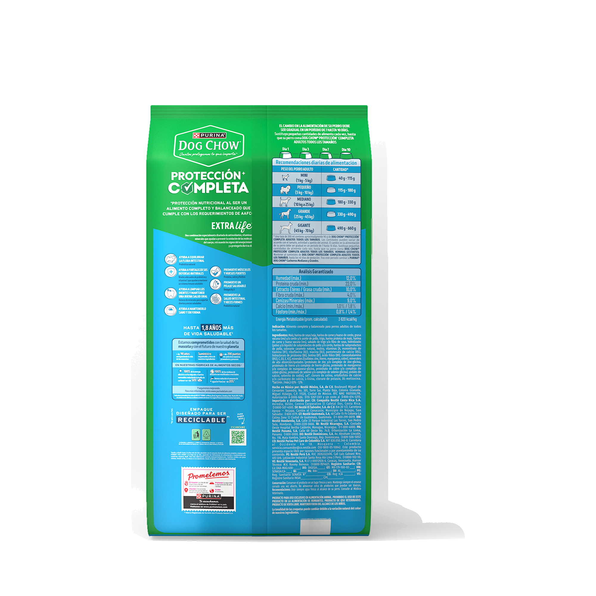 Empaque de Dog Chow® protección completa adultos todos los tamaños, vista posterior