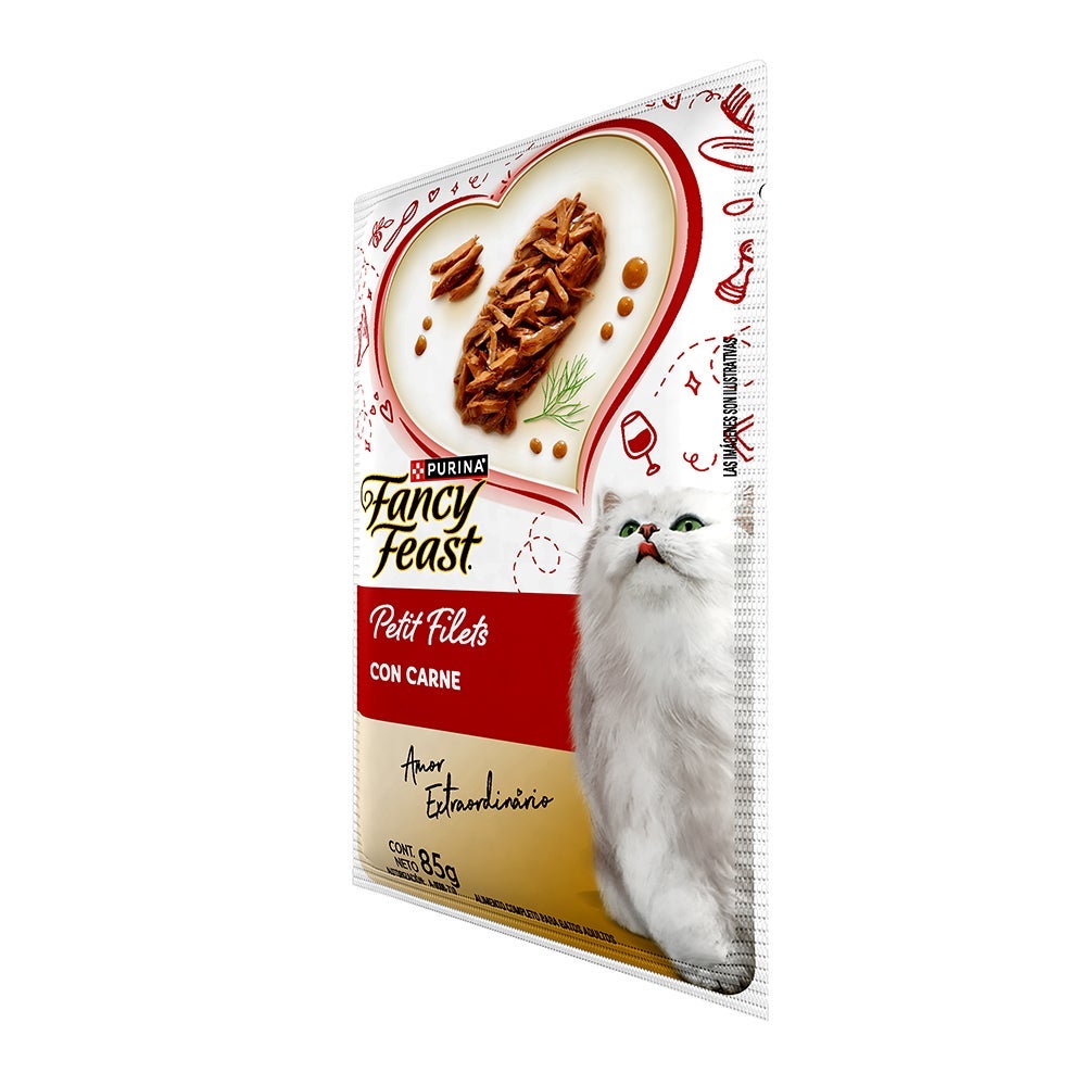 Purina Fancy Feast Alimento Húmedo Para Gatos Adultos Petit Filets Sabor Carne 85 g