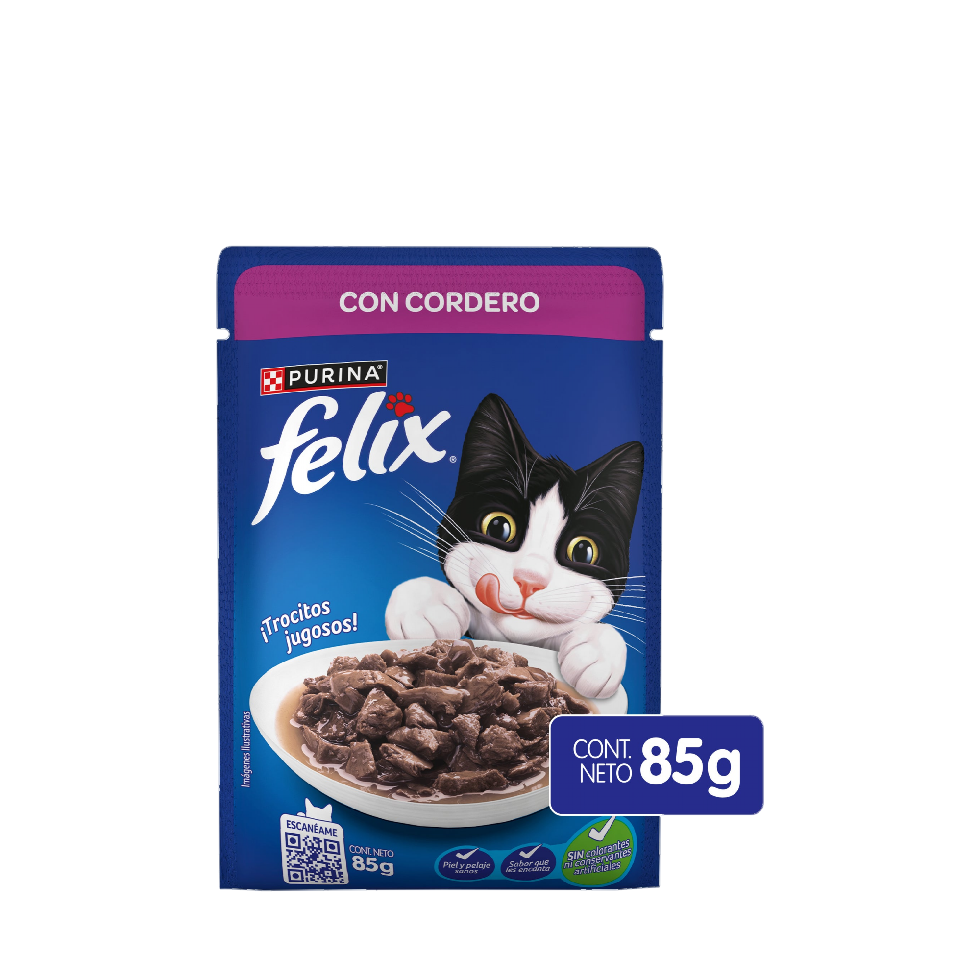 Empaque de Felix® Classic para gato sabor cordero, vista frontal