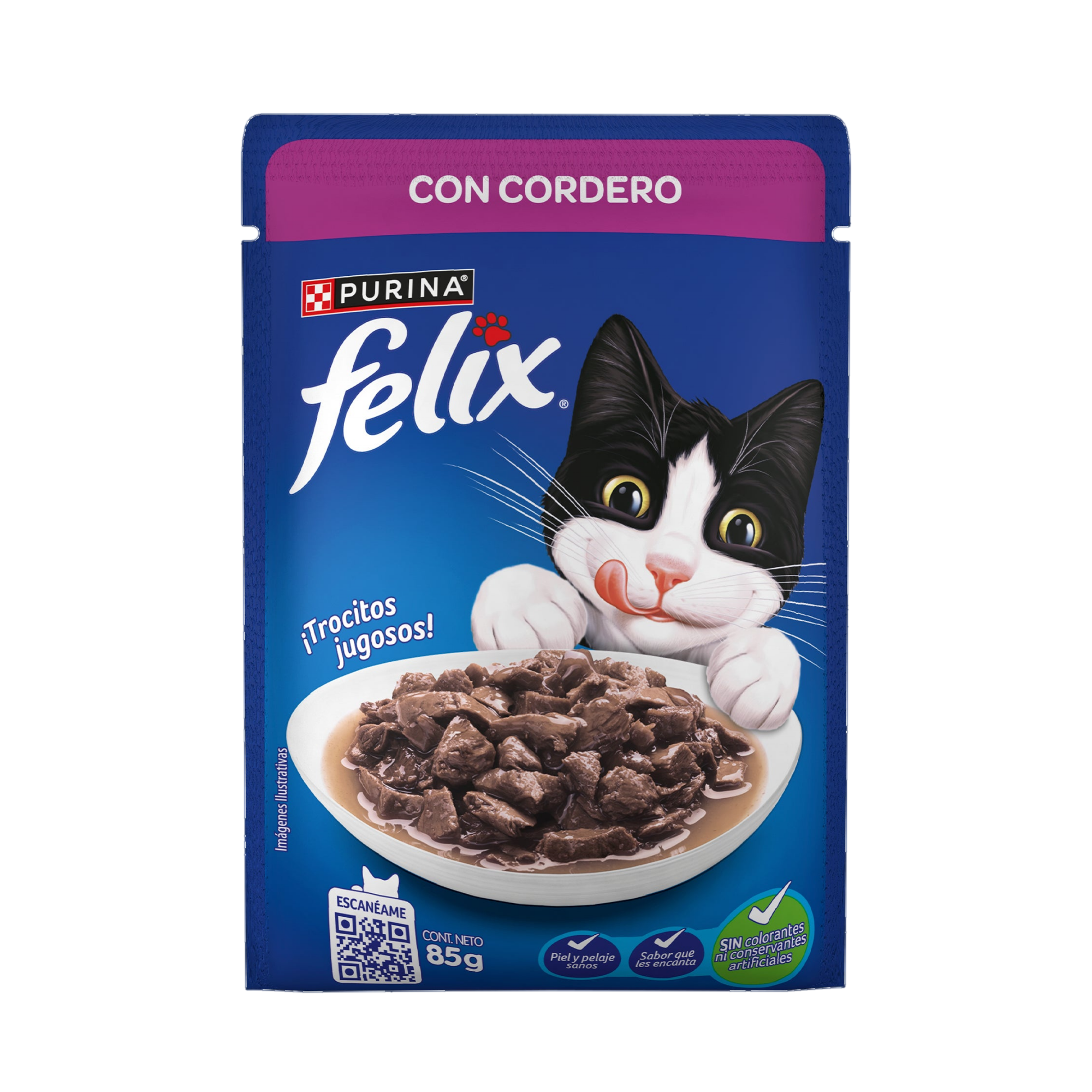 Empaque de Felix® Classic para gato sabor cordero, vista frontal