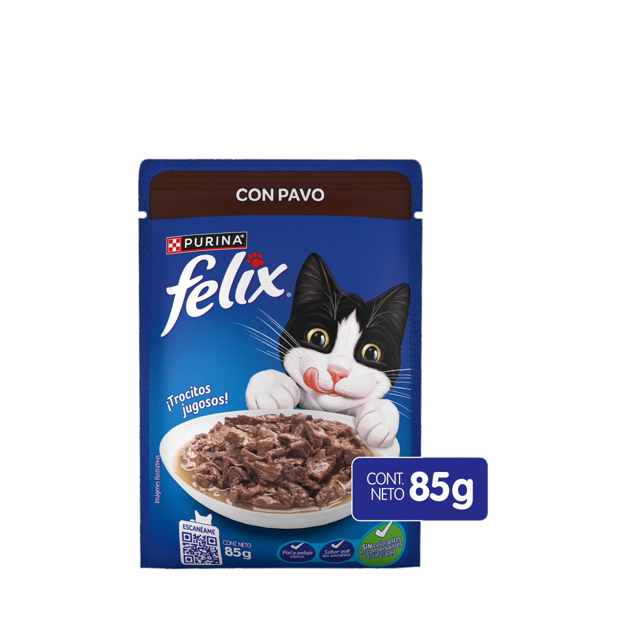 Empaque de Felix® Classic para gato sabor pavo, vista frontal