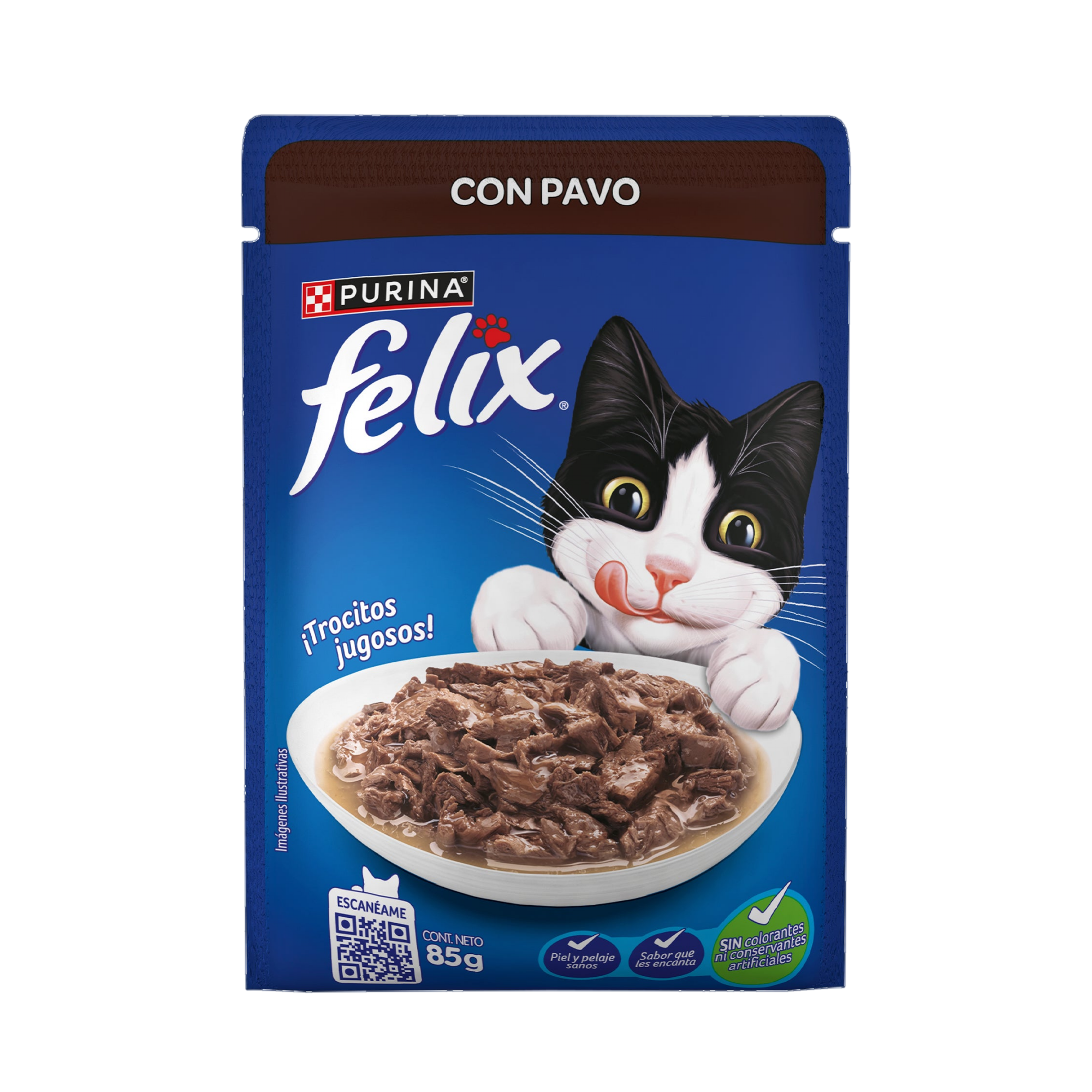 Empaque de Felix® Classic para gato sabor pavo, vista frontal