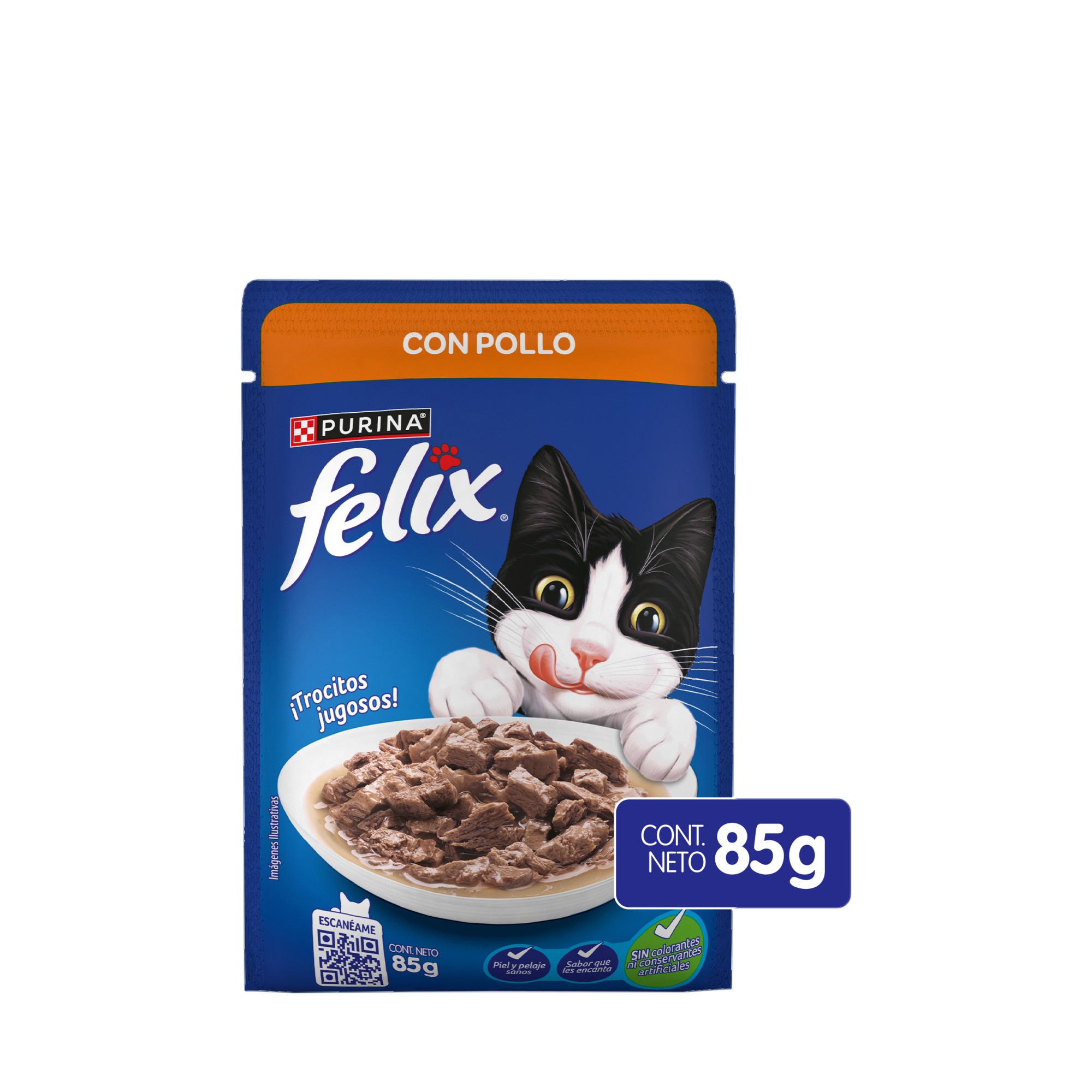 Empaque de Felix® Classic para gato sabor pollo, vista frontal