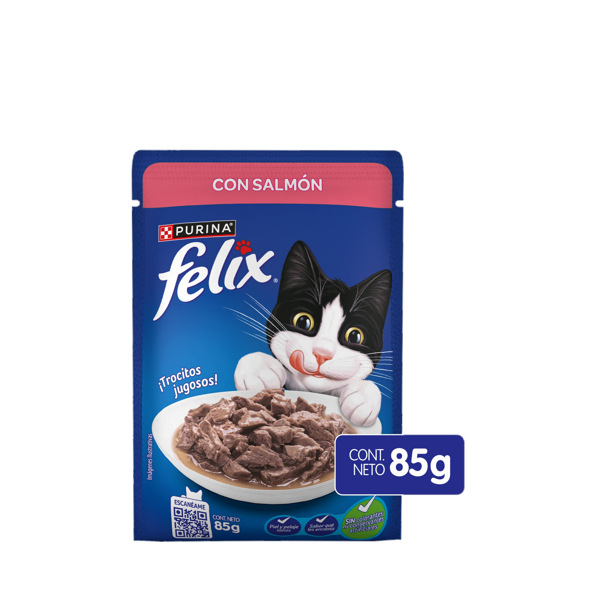 Empaque de Felix® Classic para gato sabor salmón, vista frontal