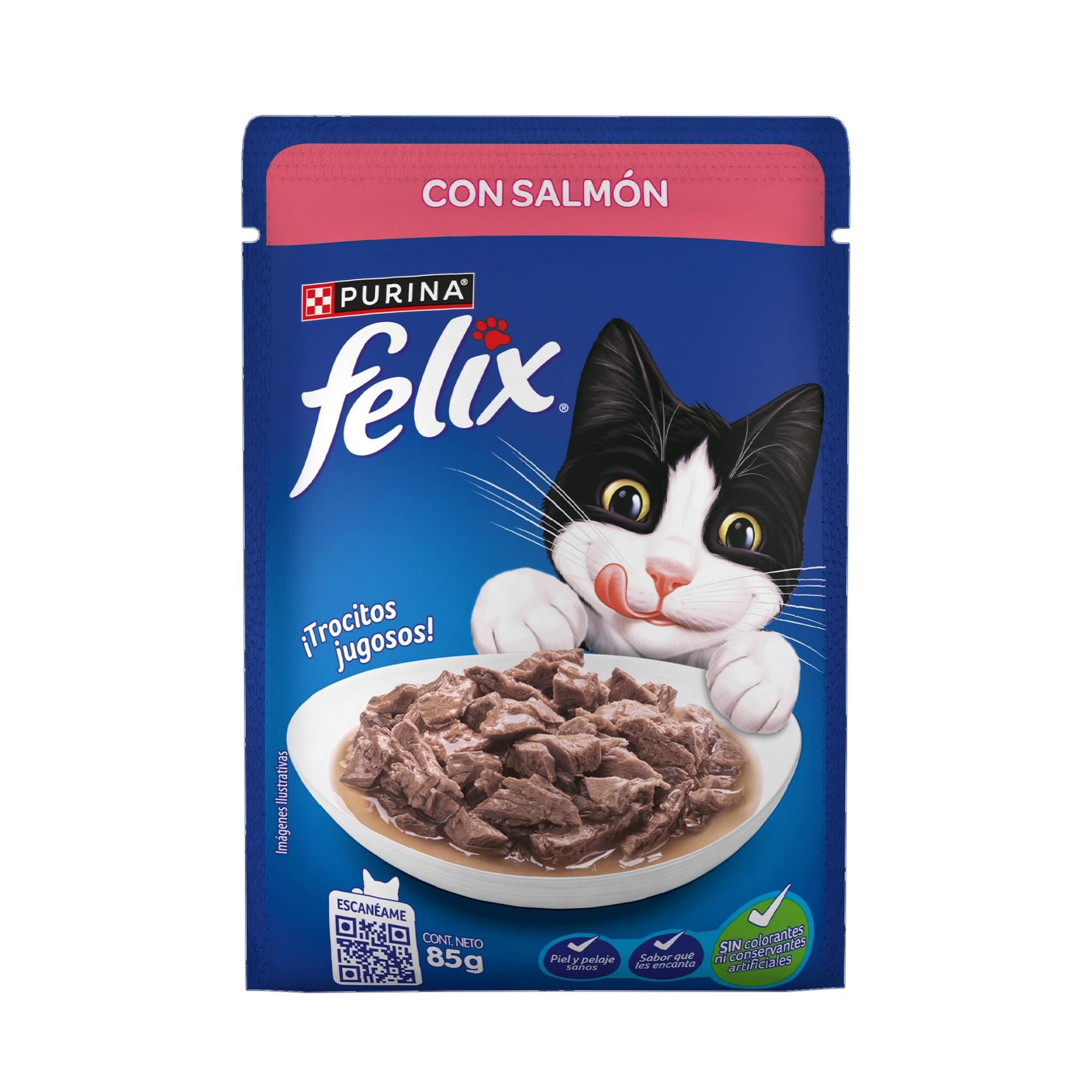 Empaque de Felix® Classic para gato sabor salmón, vista frontal