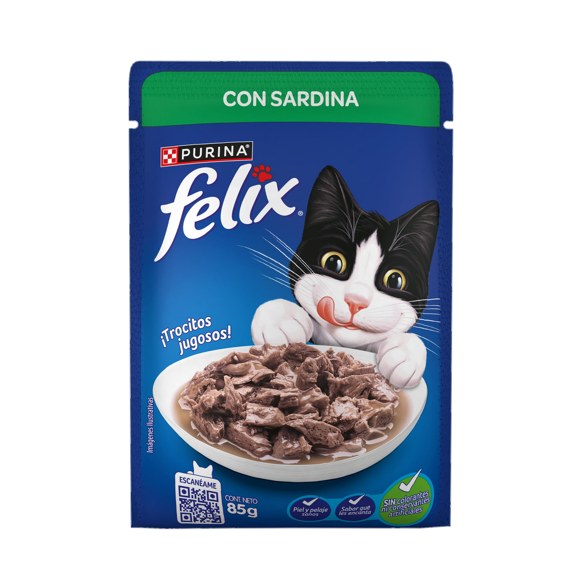 Empaque de Felix® Classic para gato sabor Sardina, vista frontal