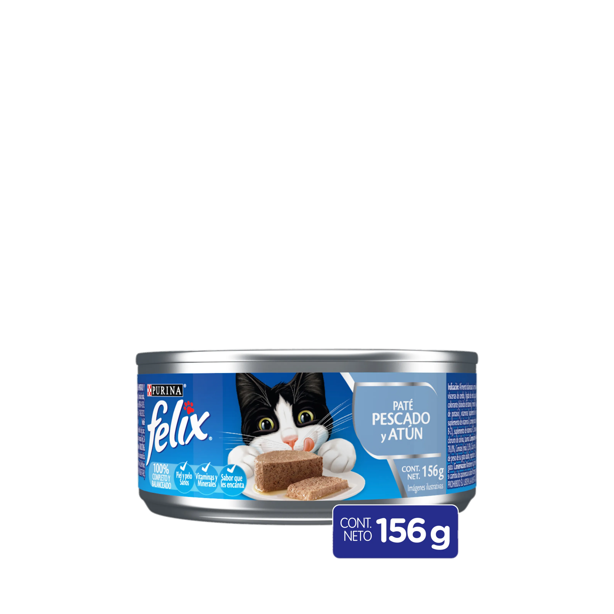Empaque de Felix® Lata para gato sabor pate pescado y atún, vista frontal