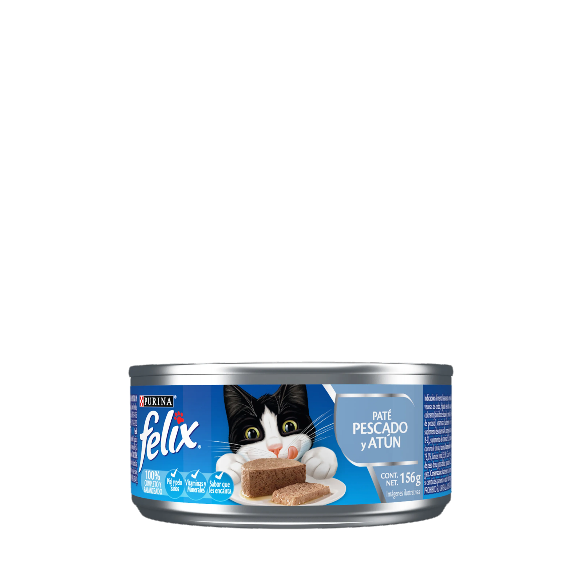 Empaque de Felix® Lata para gato sabor pate pescado y atún, vista frontal