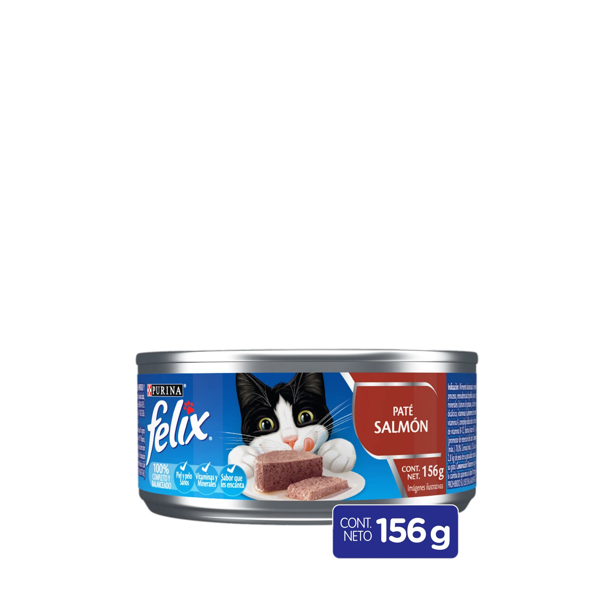 Empaque de Felix® Lata para gato sabor pate salmon, vista frontal