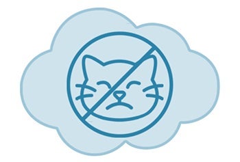 Ícono de gato tachado que representa la prevención de reproducciones no deseadas.