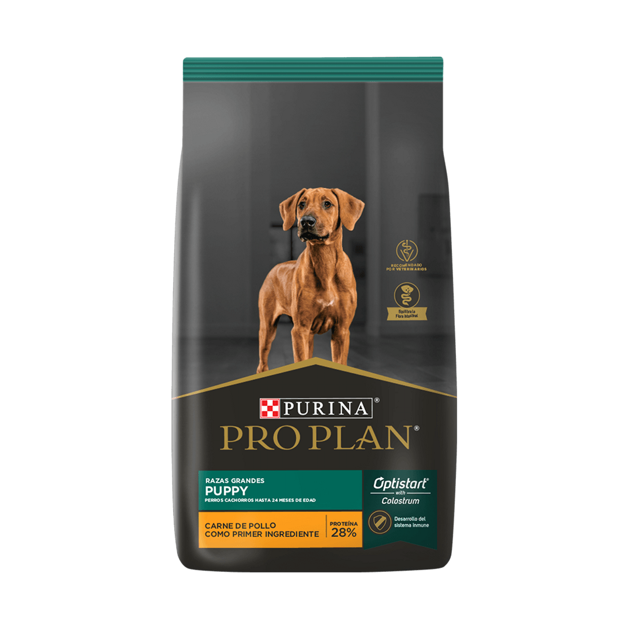 Empaque de Pro Plan® Cachorro Razas Grandes con Optistart® Sabor Pollo, vista frontal
