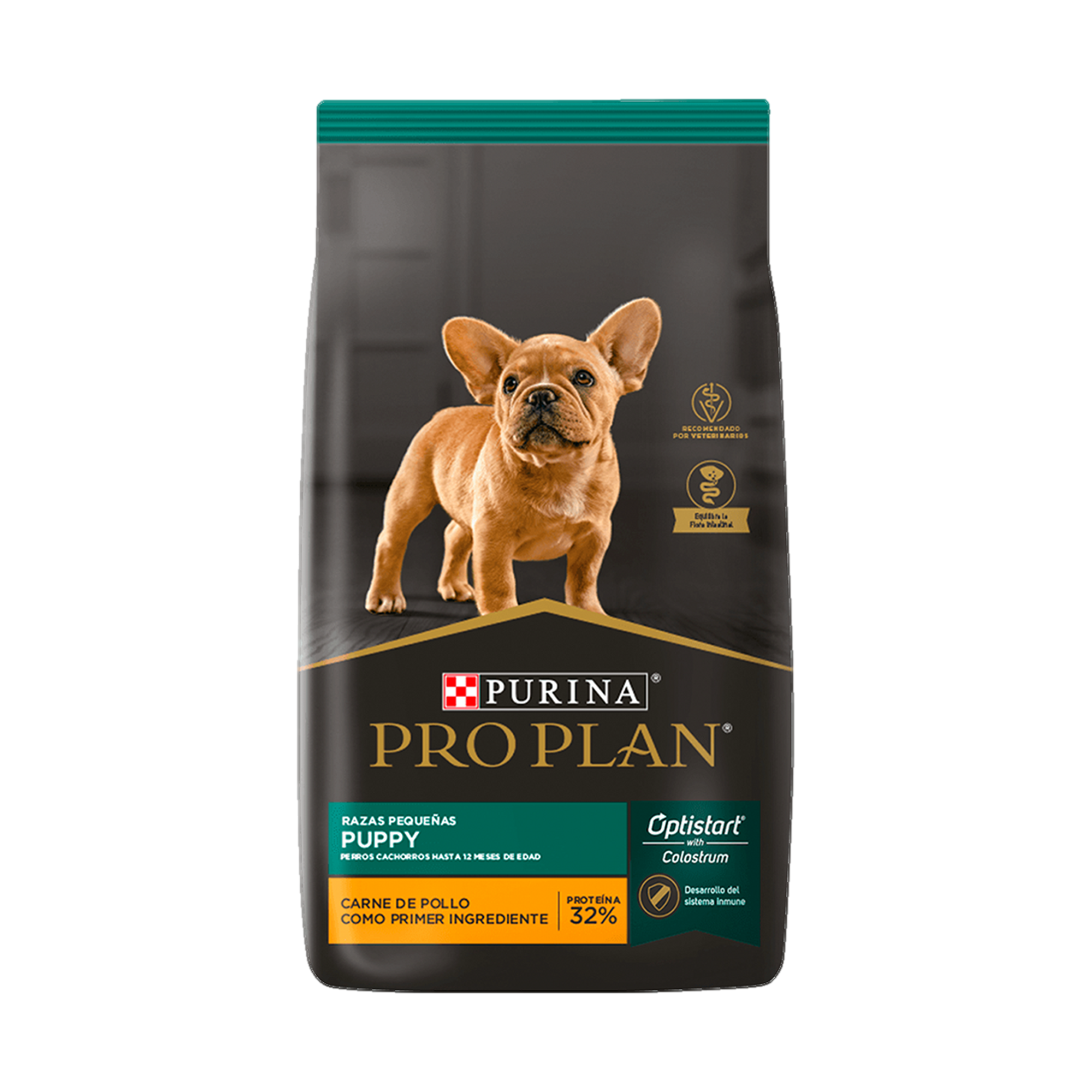 Empaque de Pro Plan® Cachorro Razas Pequeñas con Optistart® Sabor Pollo, vista frontal
