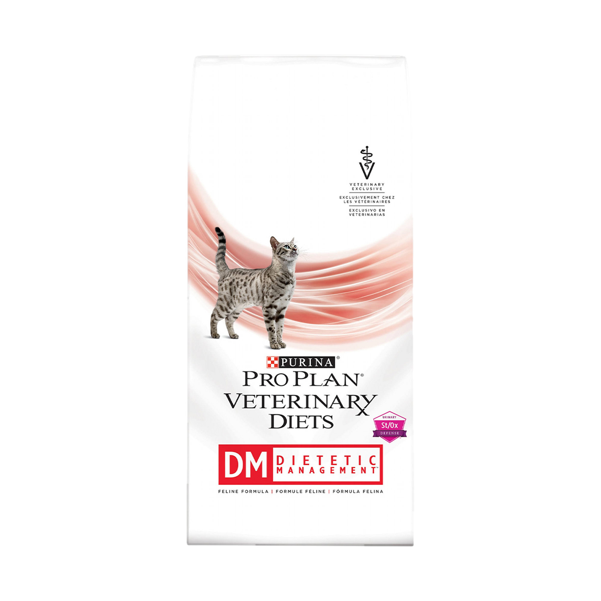 Empaque de Pro Plan DM dietetic management para gatos, vista frontal