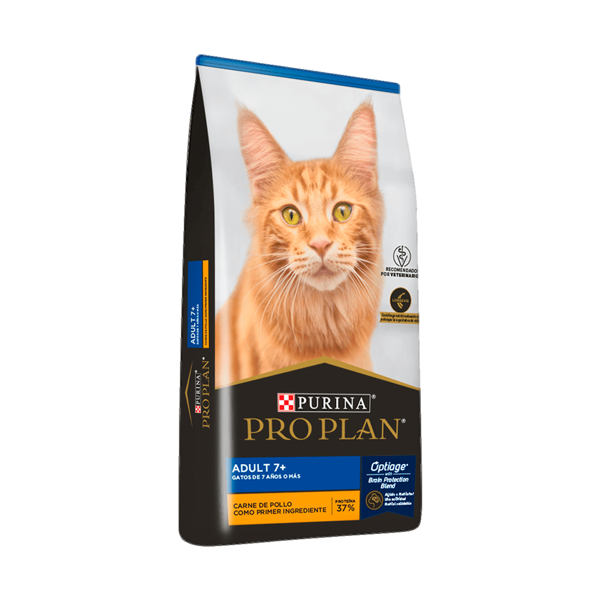 Empaque de Pro Plan® Gato Senior con Optiage® Sabor Pollo, vista lateral