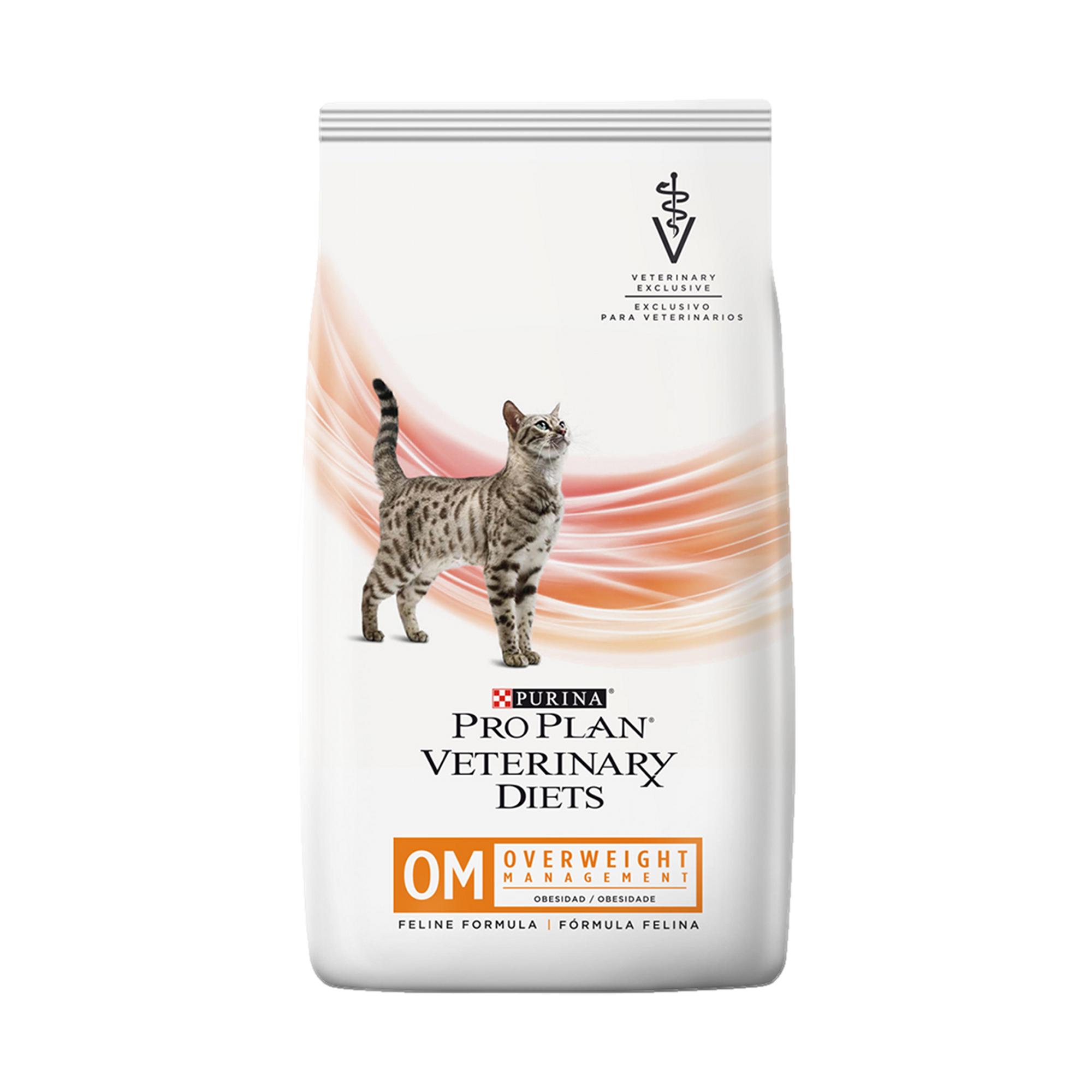 Empaque de Pro Plan OM gato overweight management seco, vista frontal