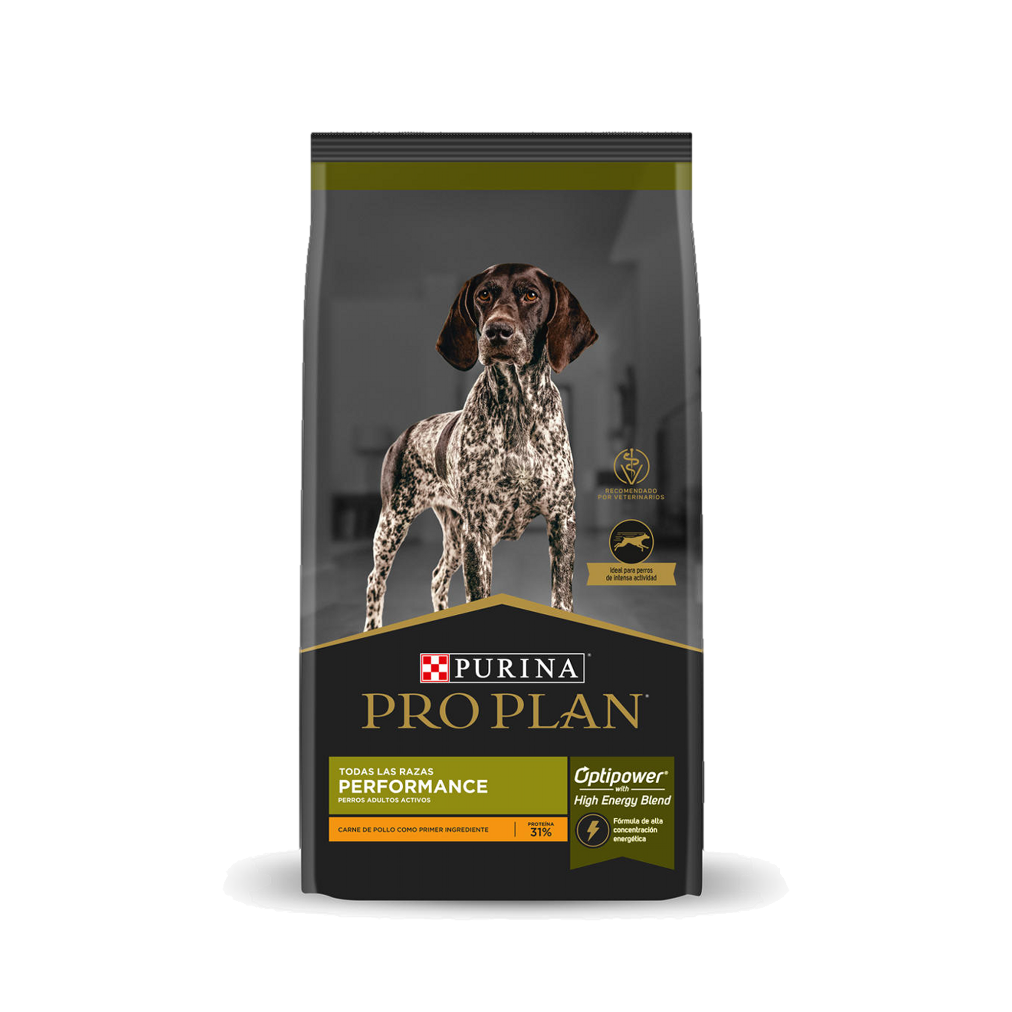 Empaque de Pro Plan® Performance Adulto Todas las Razas con Optipower® Sabor Pollo, vista frontal