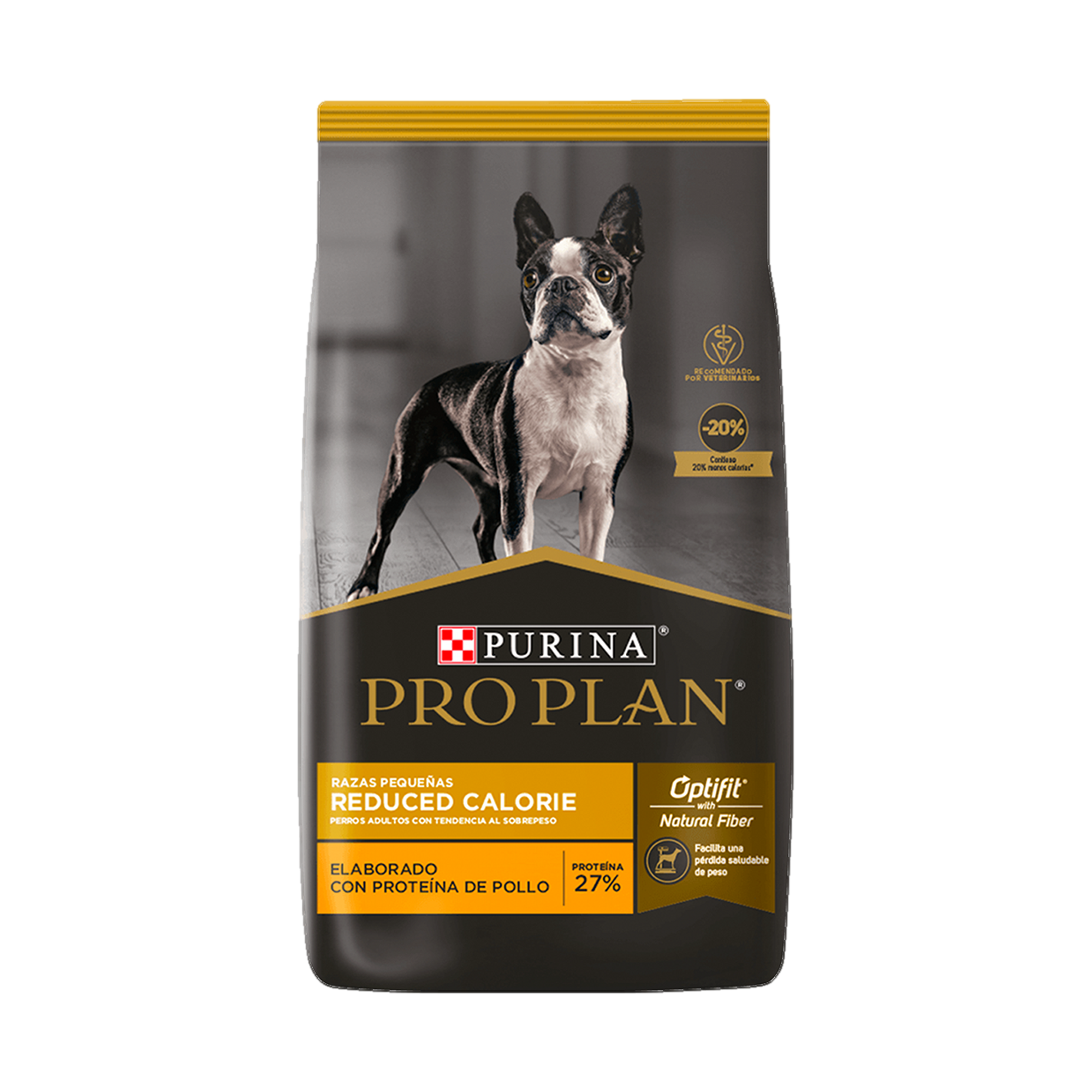 Empaque de Pro Plan® Reduced Calorie Adulto Razas Pequeñas con Optifit® Sabor Pollo, vista frontal