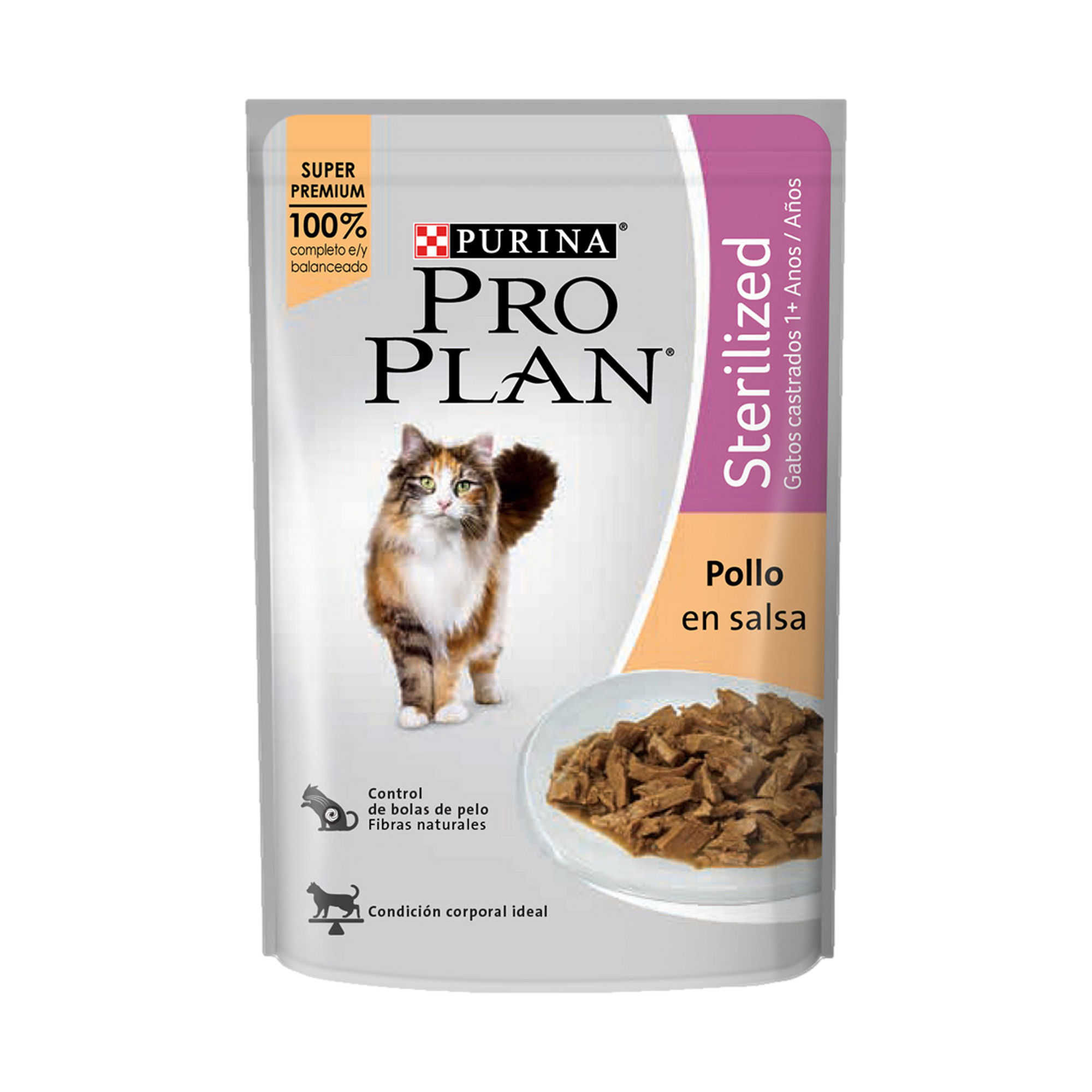 Empaque de Pro Plan® Sterilized Pollo en Salsa, vista frontal