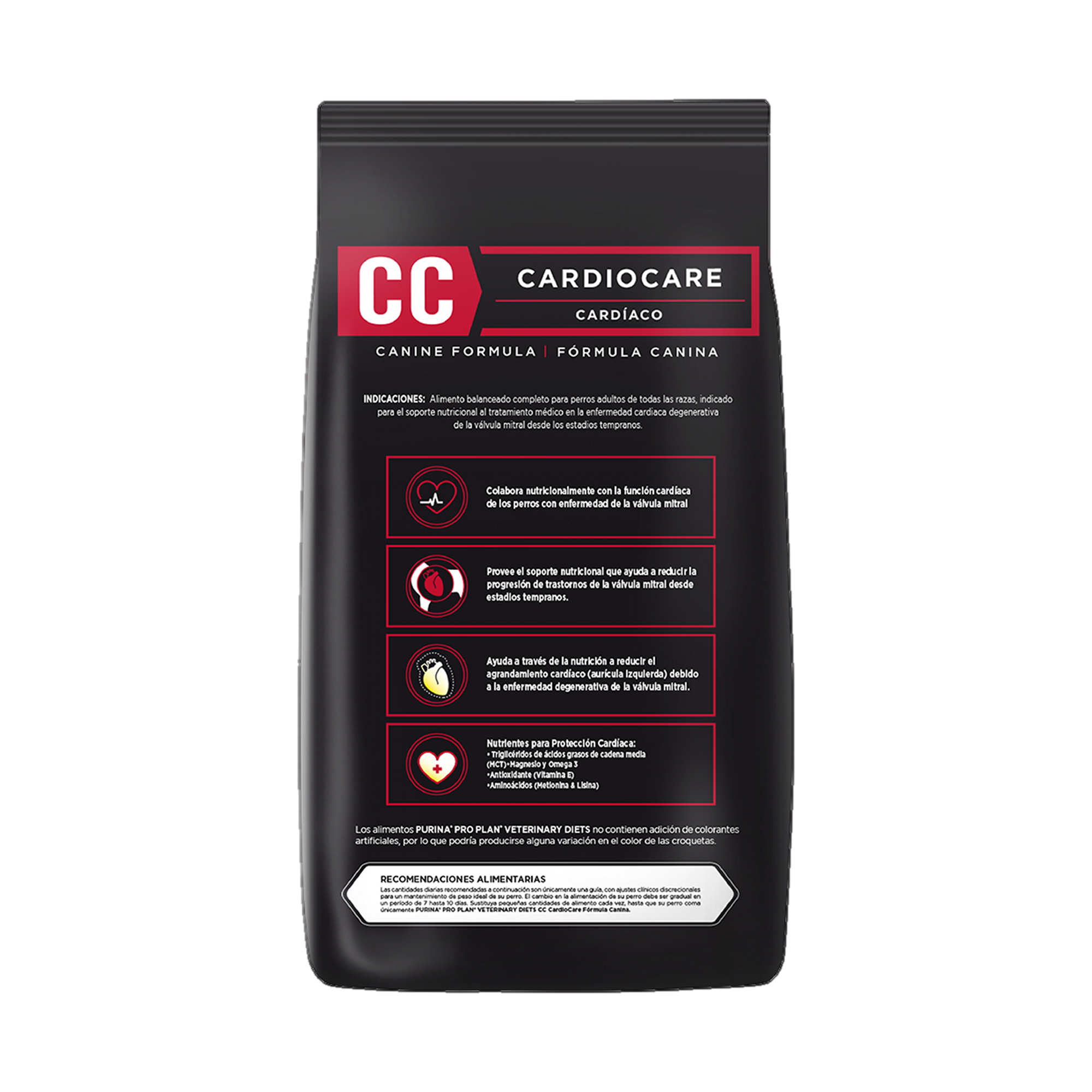Empaque de Pro Plan® Veterinary Diets Cardiocare, vista posterior