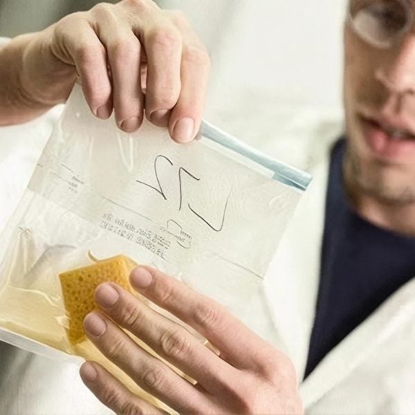 Especialista revisa una muestra de ingrediente