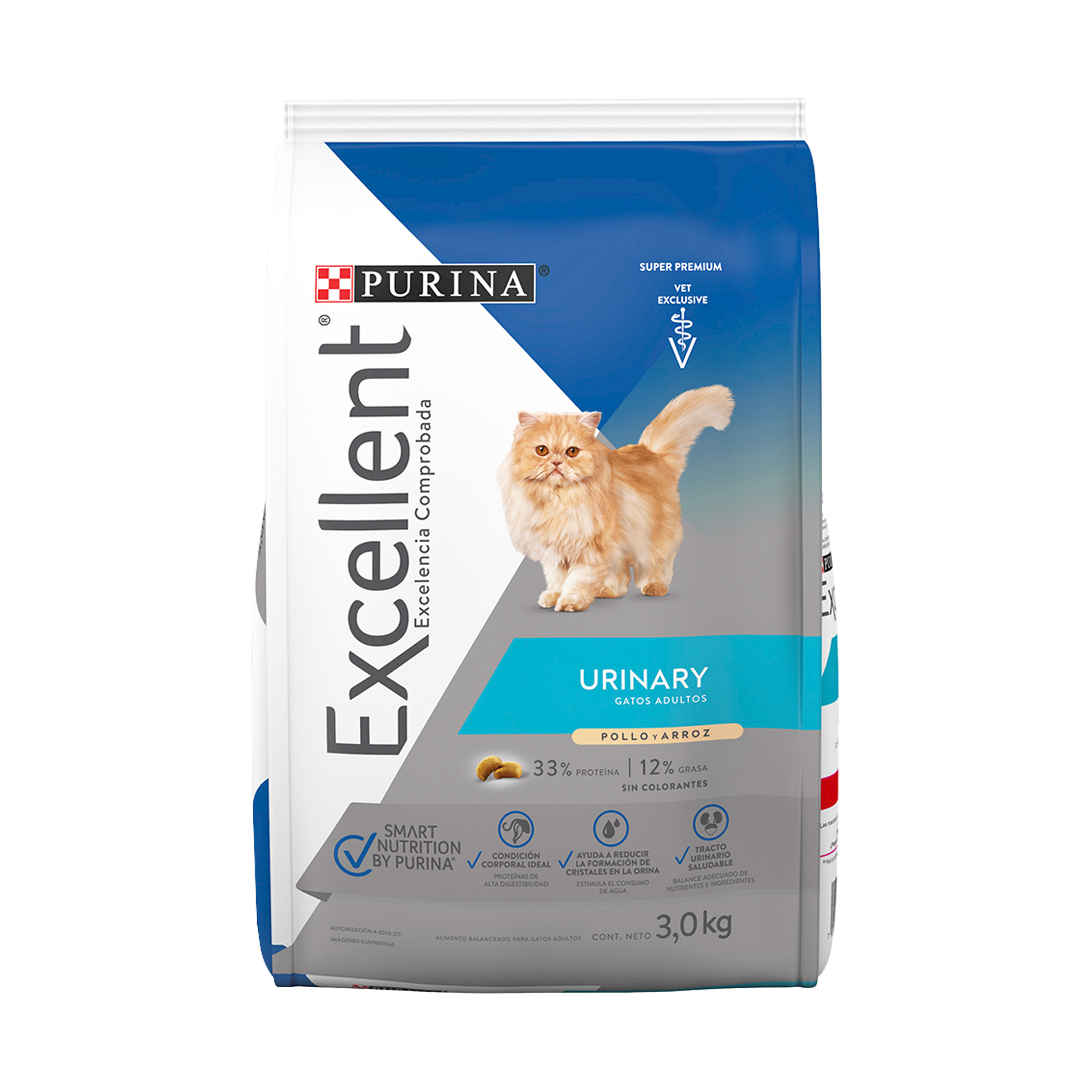 Empaque de Purina® Excellent® Urinary pollo y arroz, vista frontal