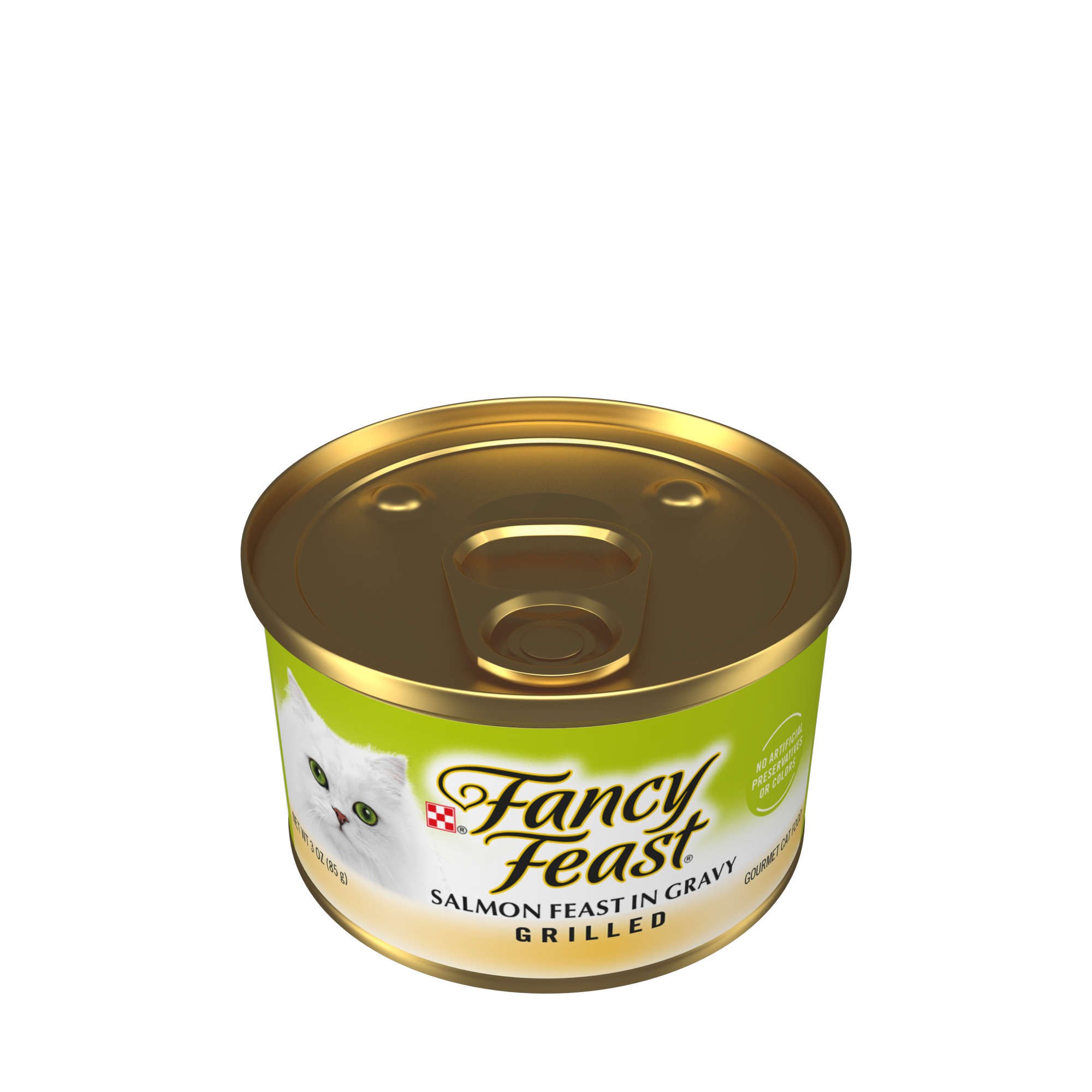 Empaque de Purina® Fancy Feast® Alimento Húmedo Para Gatos Adultos Petit Filets Sabor Salmón, vista lateral